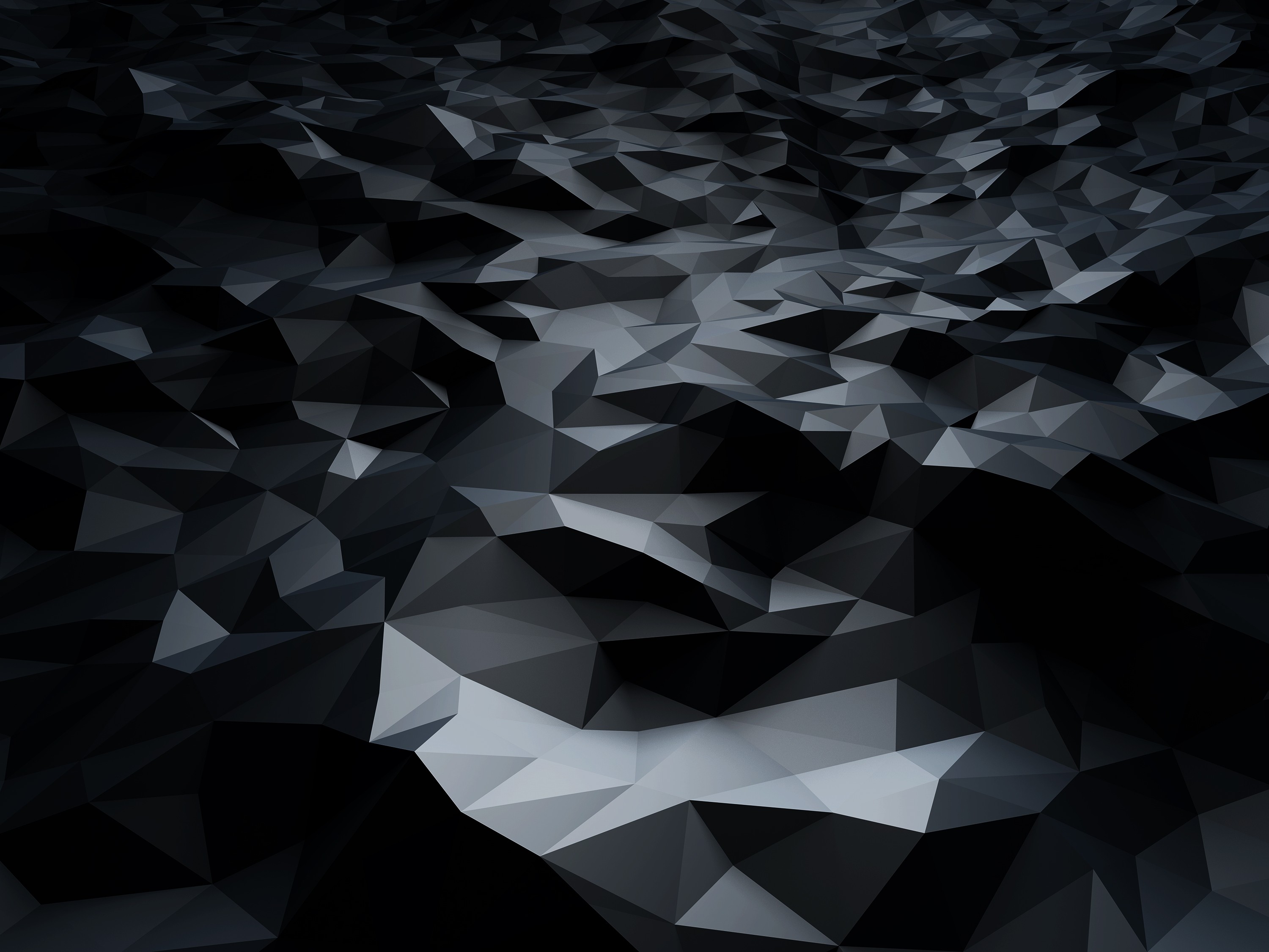 Dark low poly 3D abstract landscape HD Wallpaper