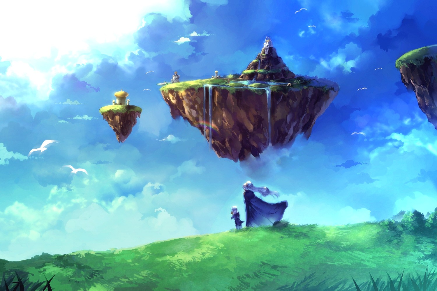 Chrono Trigger: Floating Islands and Figures HD Wallpaper