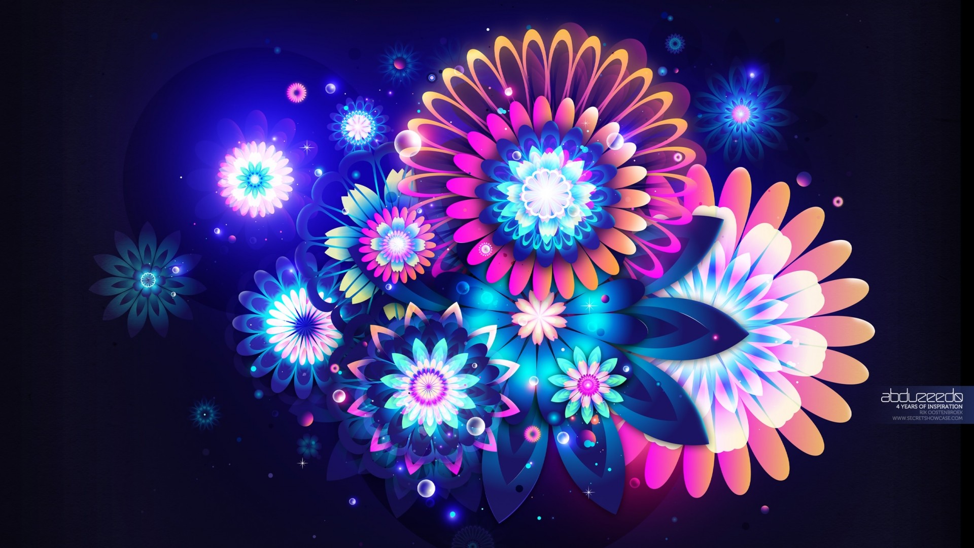 abstract, Rik Oostenbroek, flowers, digital art HD Wallpaper