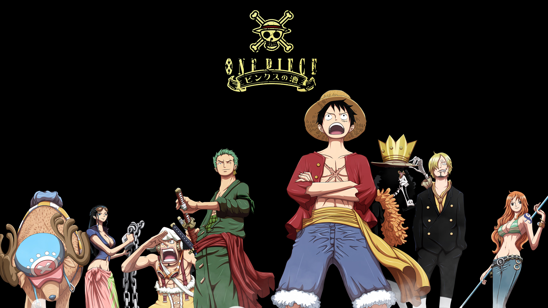 One Piece characters with Roronoa Zoro and Monkey D. Luffy HD Wallpaper