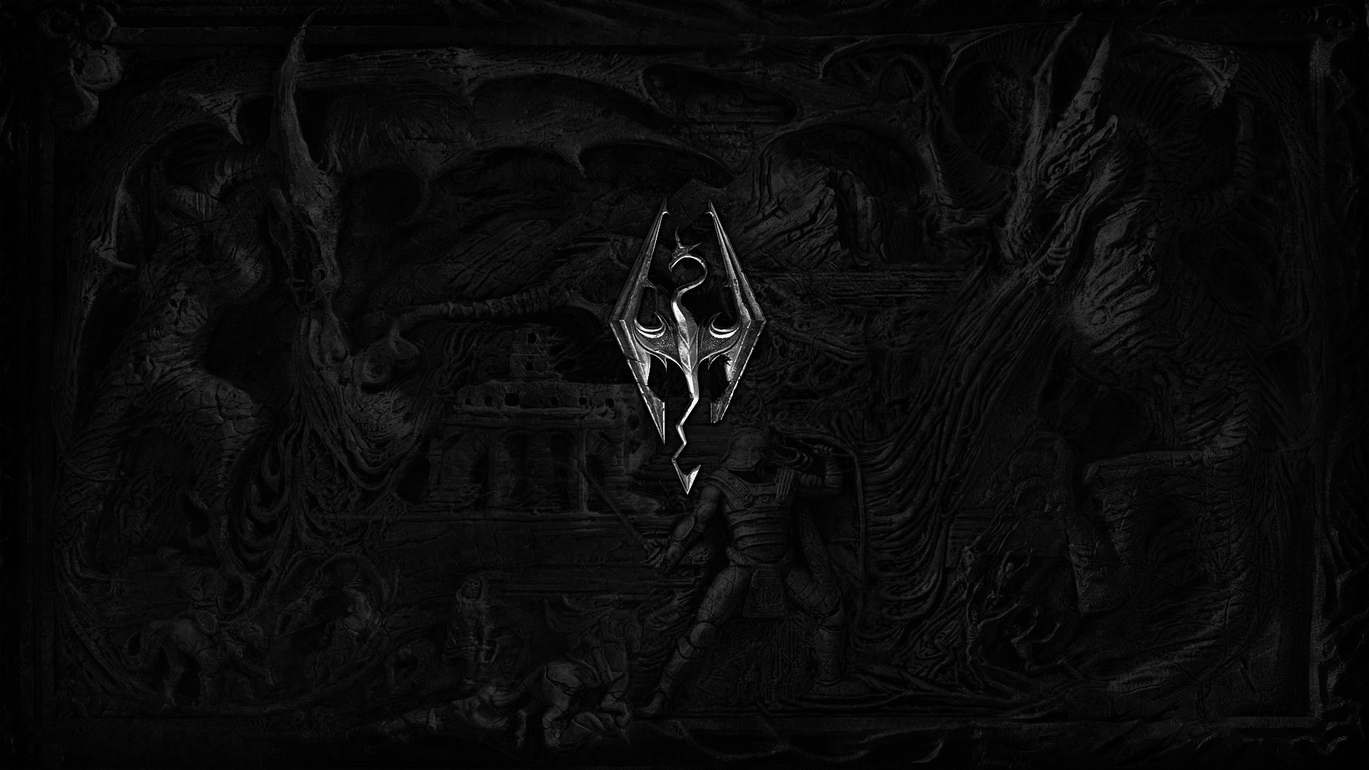 The Elder Scrolls V: Skyrim Dragonborn Logo HD Wallpaper