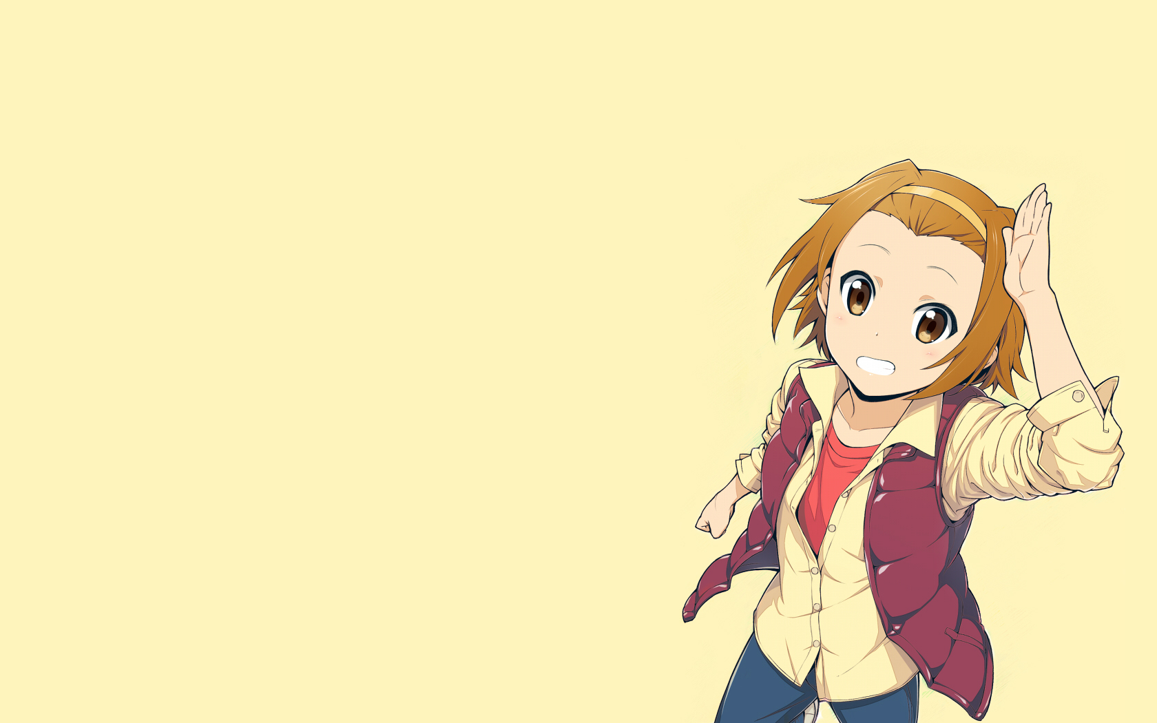 Tainaka Ritsu from K-ON! on a simple background HD Wallpaper