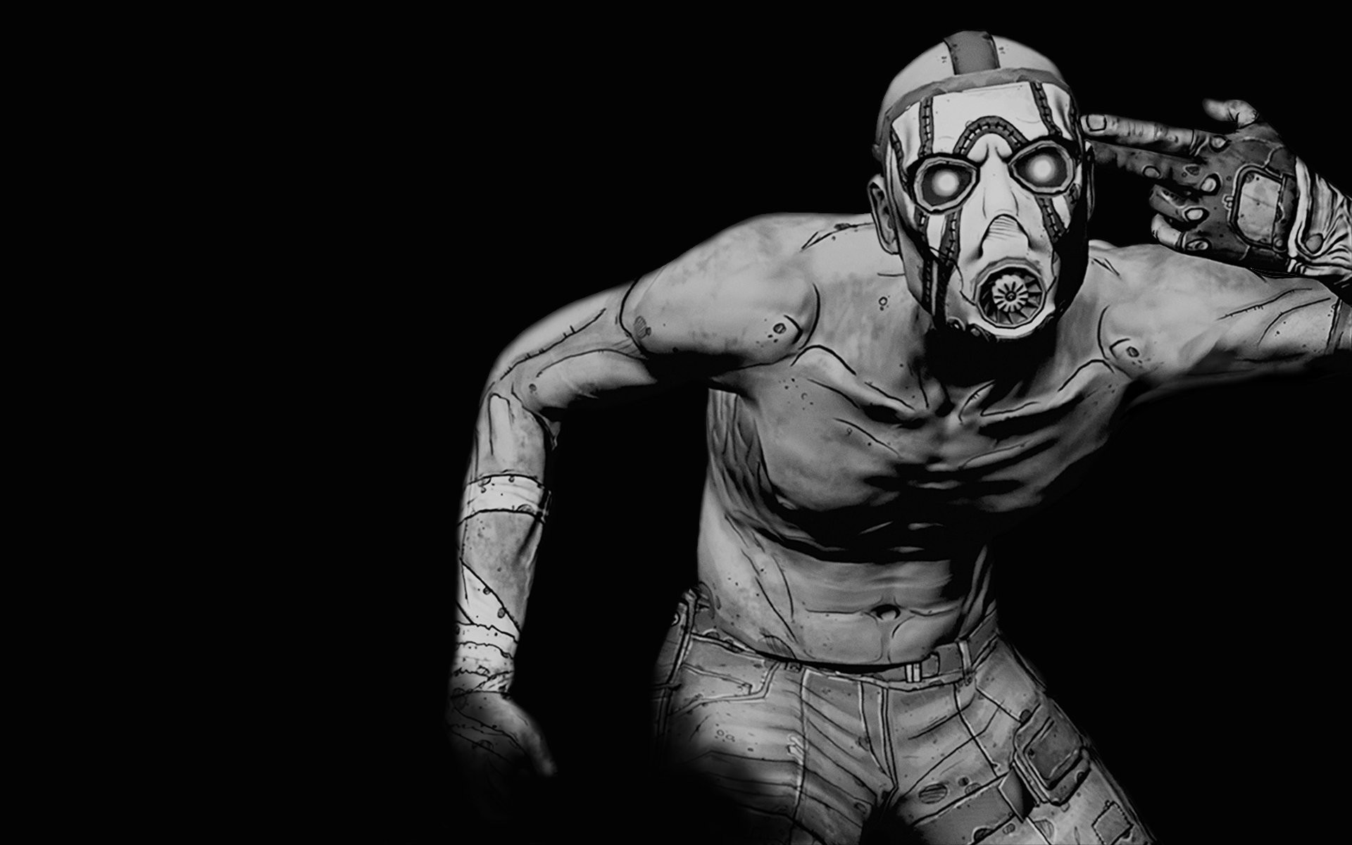 Borderlands 2 Psycho with finger gun gesture HD Wallpaper