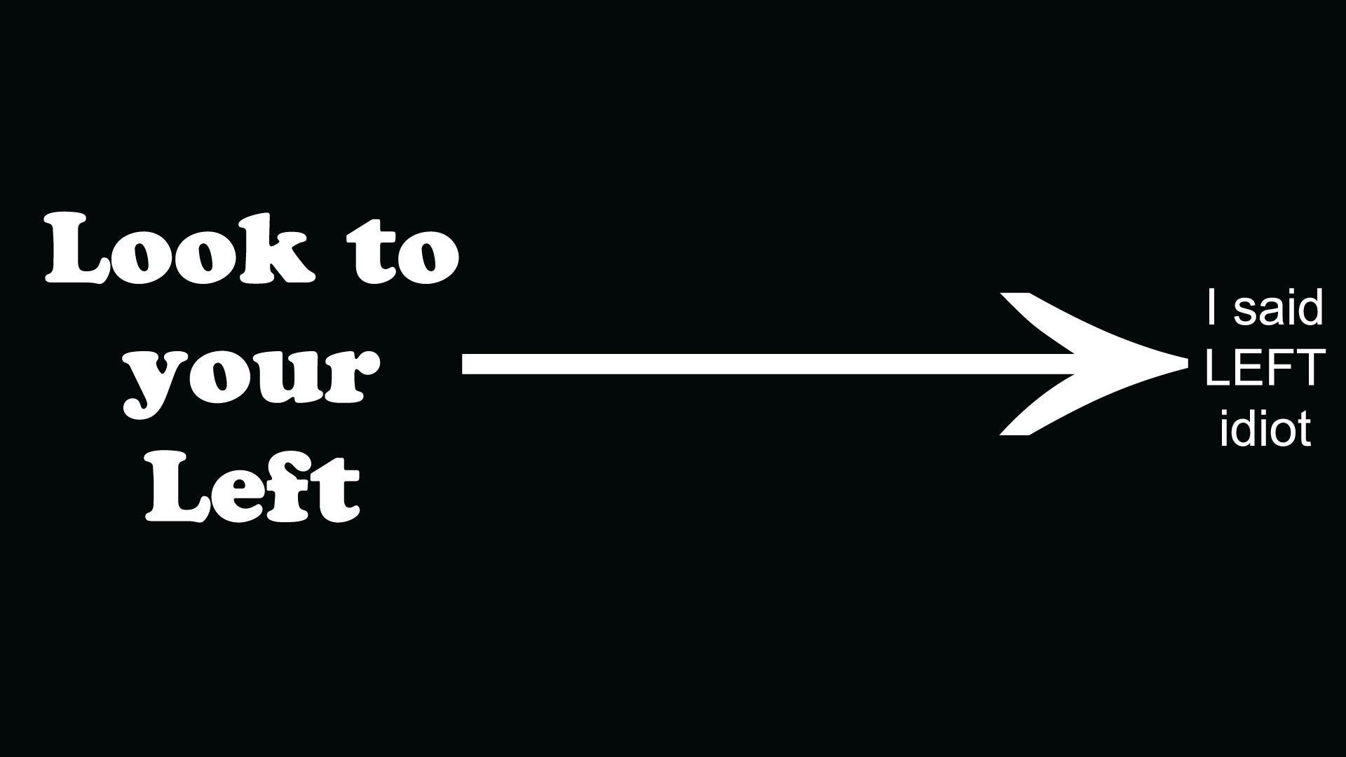 Look to your left, I said LEFT idiot HD Wallpaper