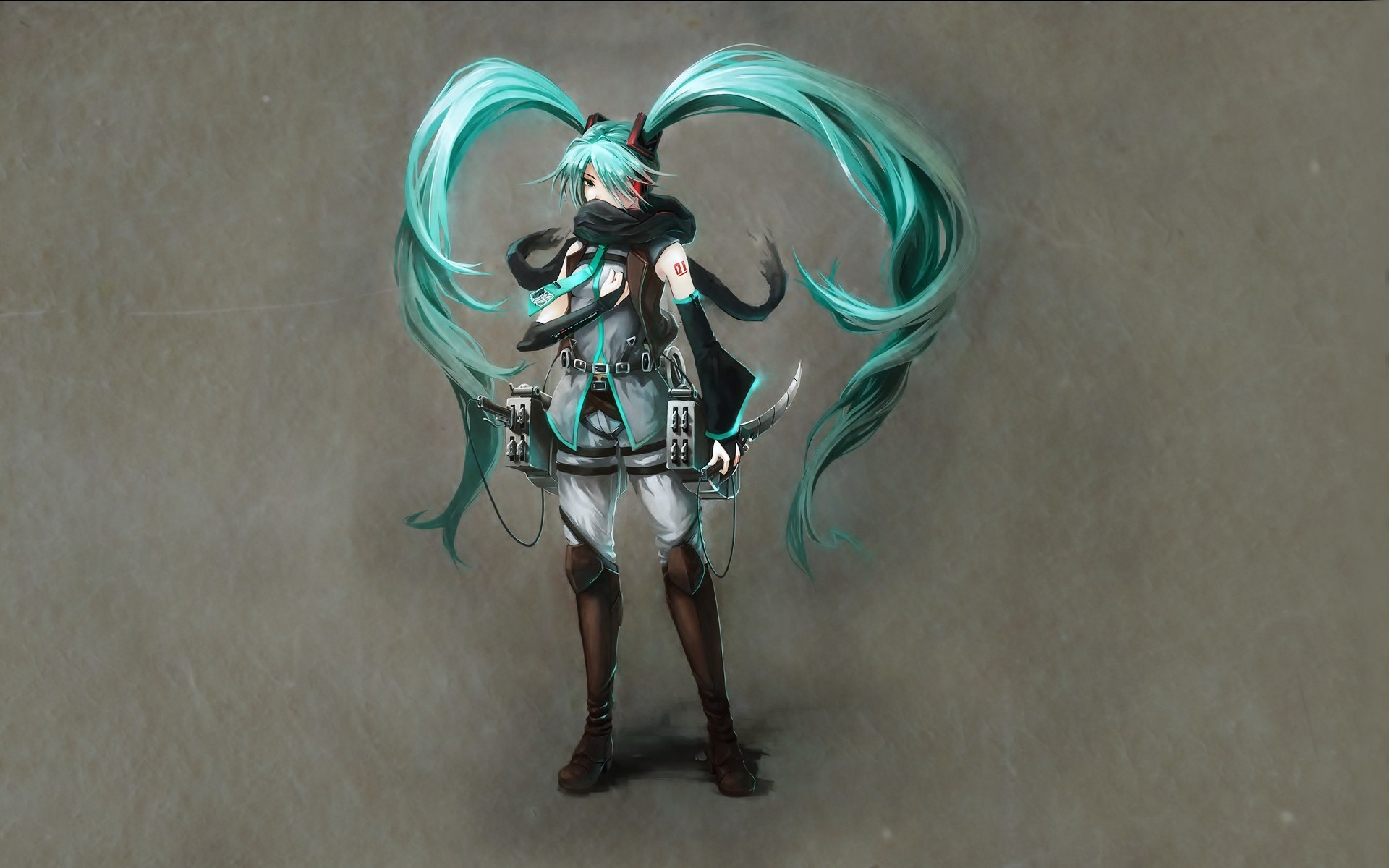 Hatsune Miku in Attack on Titan Gear HD Wallpaper
