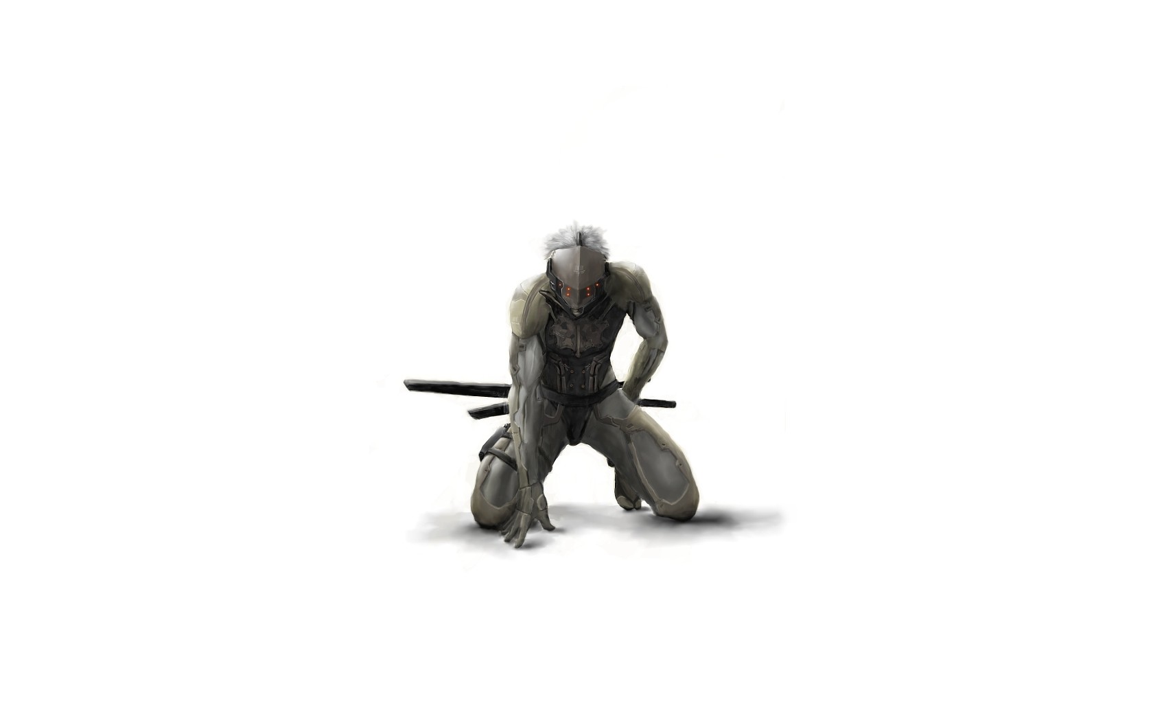 Raiden from Metal Gear Solid 4 on a white background HD Wallpaper