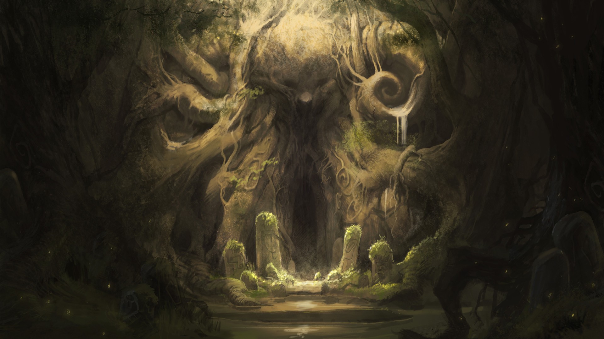 World of Warcraft Artwork of a Forest Shrine HD Wallpaper
