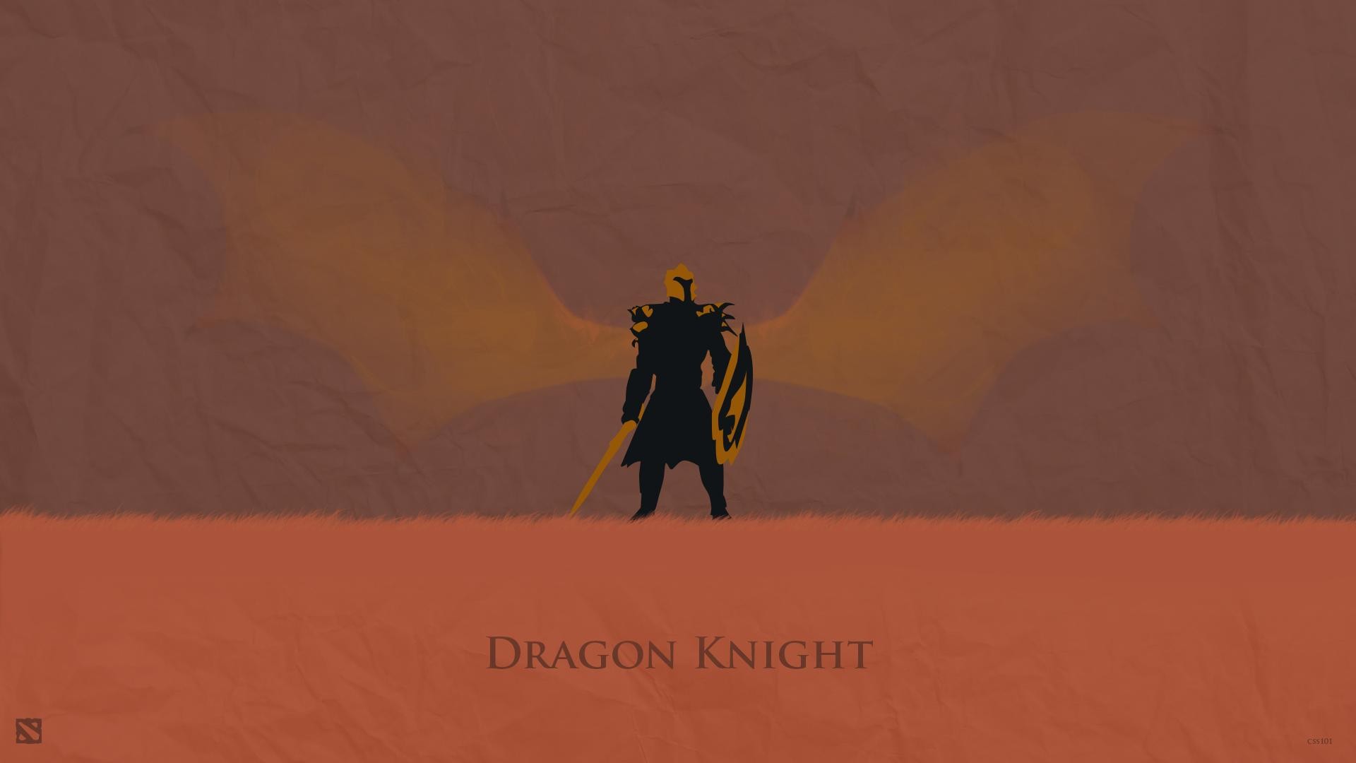 Dota 2 Dragon Knight Silhouette with Wings HD Wallpaper