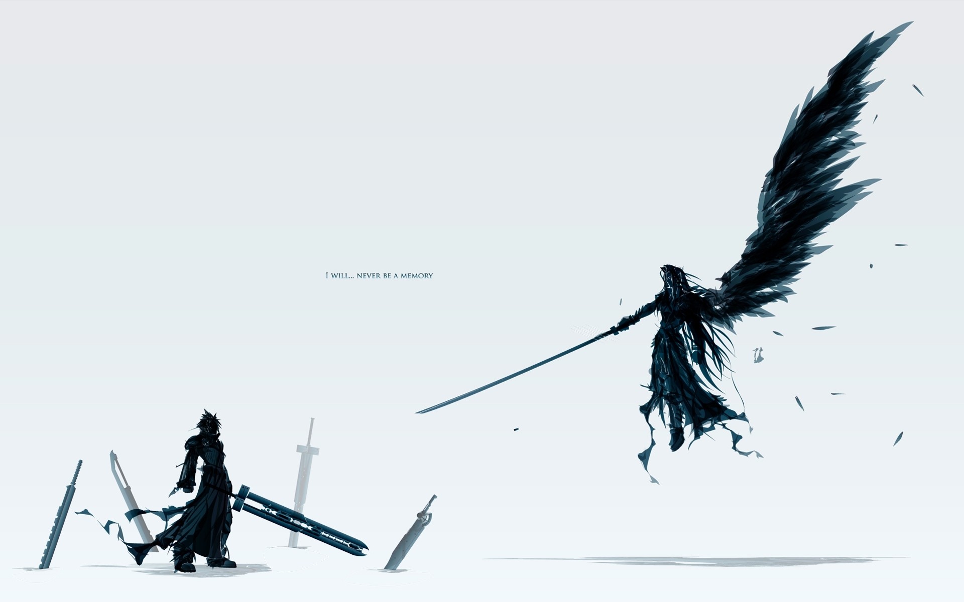 Cloud and Sephiroth with swords HD Wallpaper