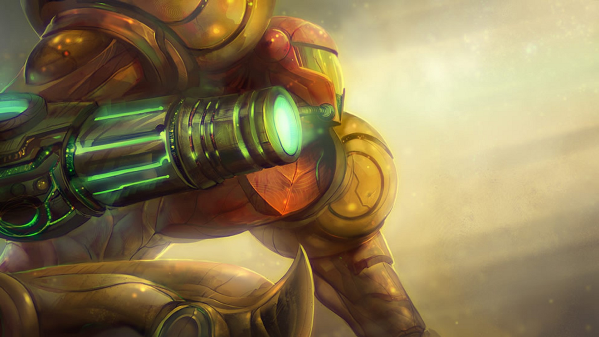 Samus Aran in Metroid artwork HD Wallpaper