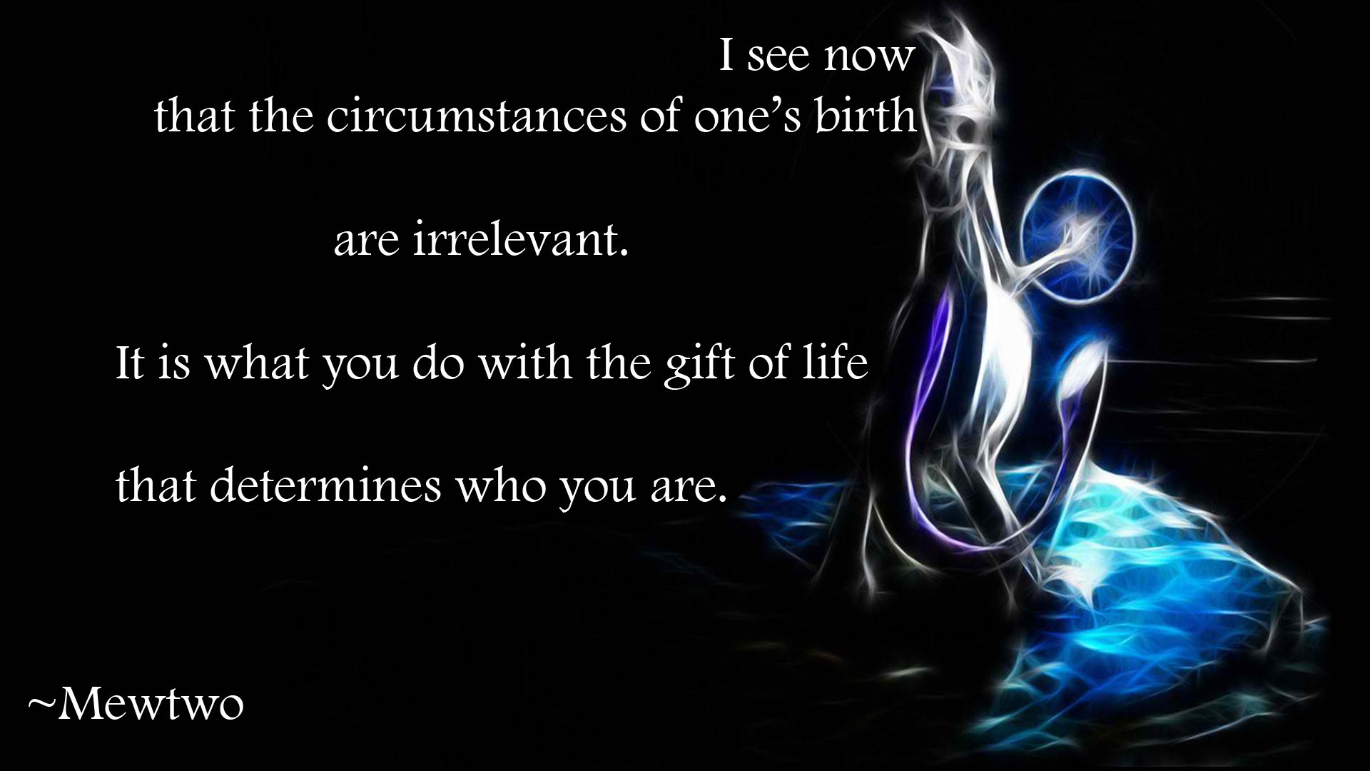 Mewtwo Quote About Circumstances and Life HD Wallpaper