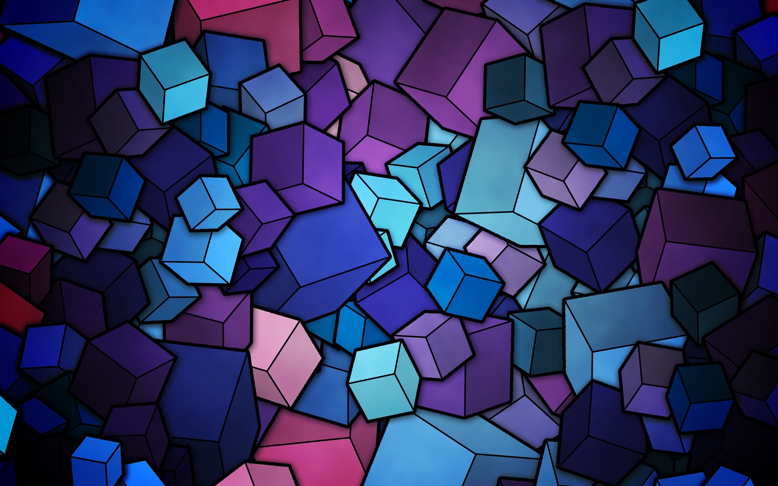 Abstract arrangement of colorful cubes HD Wallpaper
