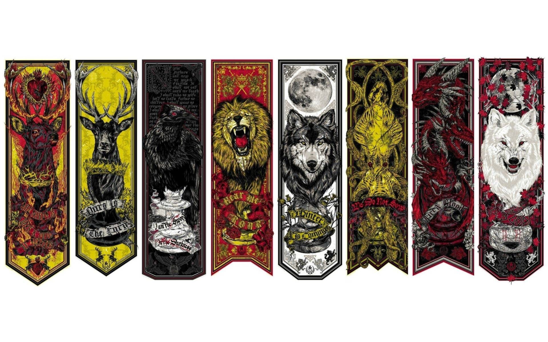 Game of Thrones House Sigils Banners HD Wallpaper