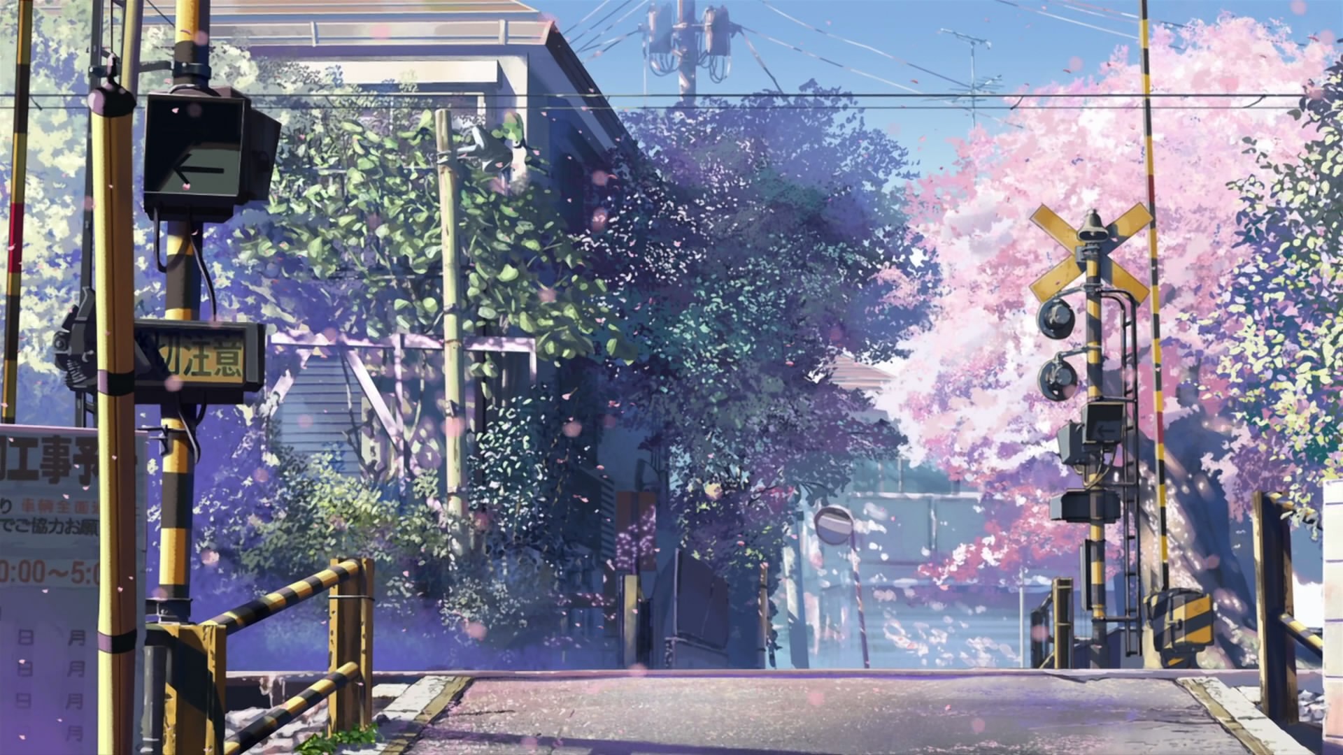 5 Centimeters Per Second Train Crossing HD Wallpaper