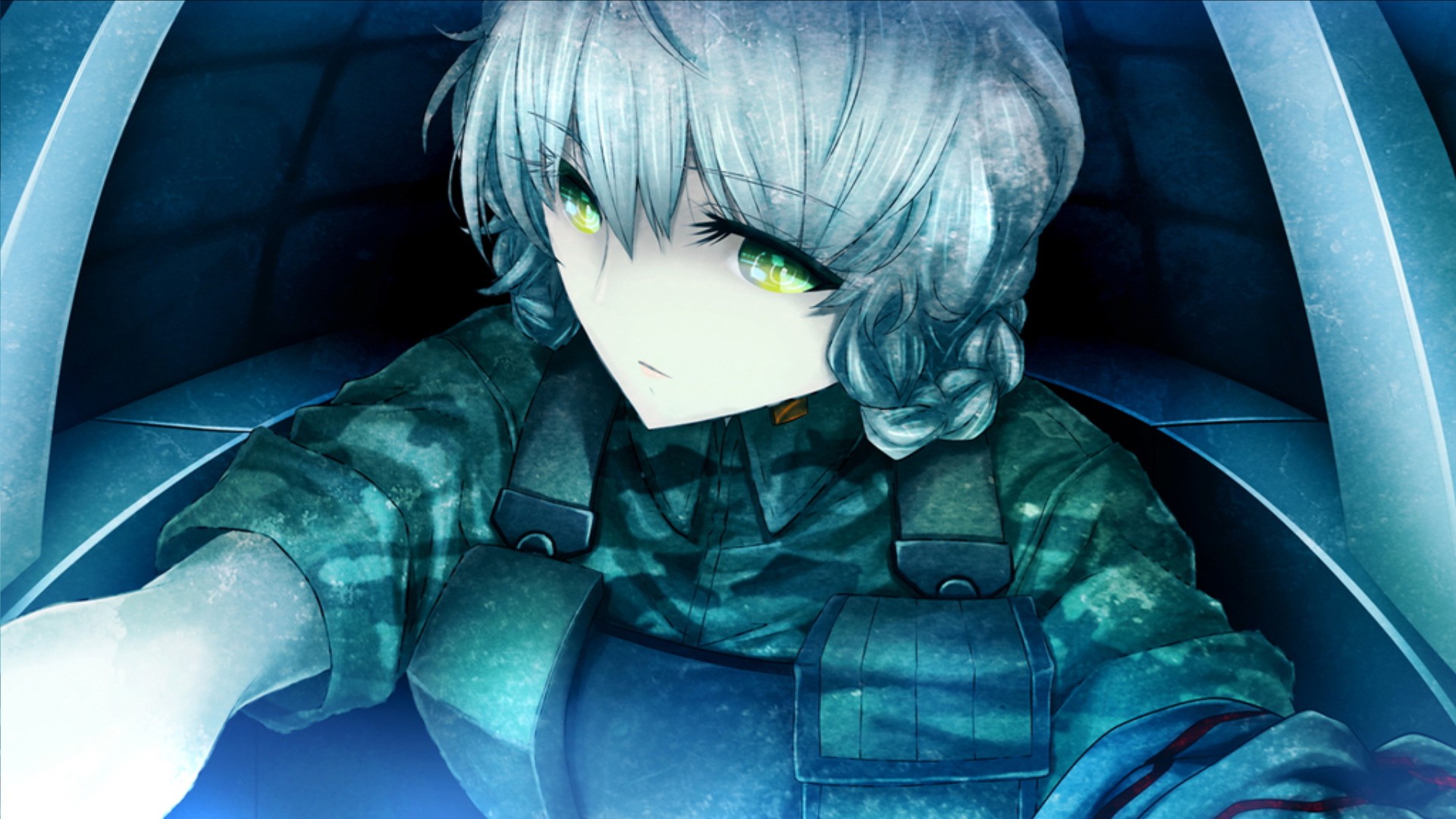 Amane Suzuha from Steins;Gate in a cockpit HD Wallpaper