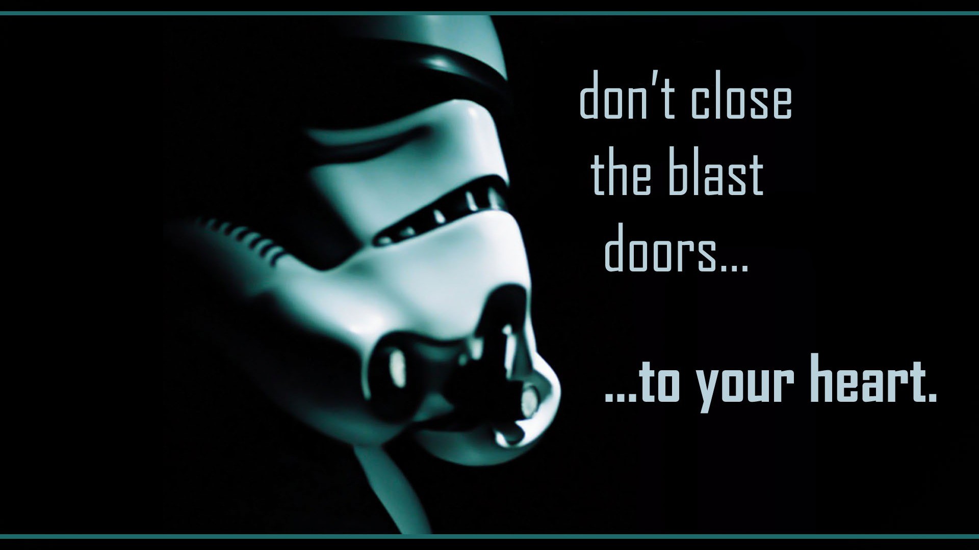 Star Wars Stormtrooper helmet with quote about the heart HD Wallpaper