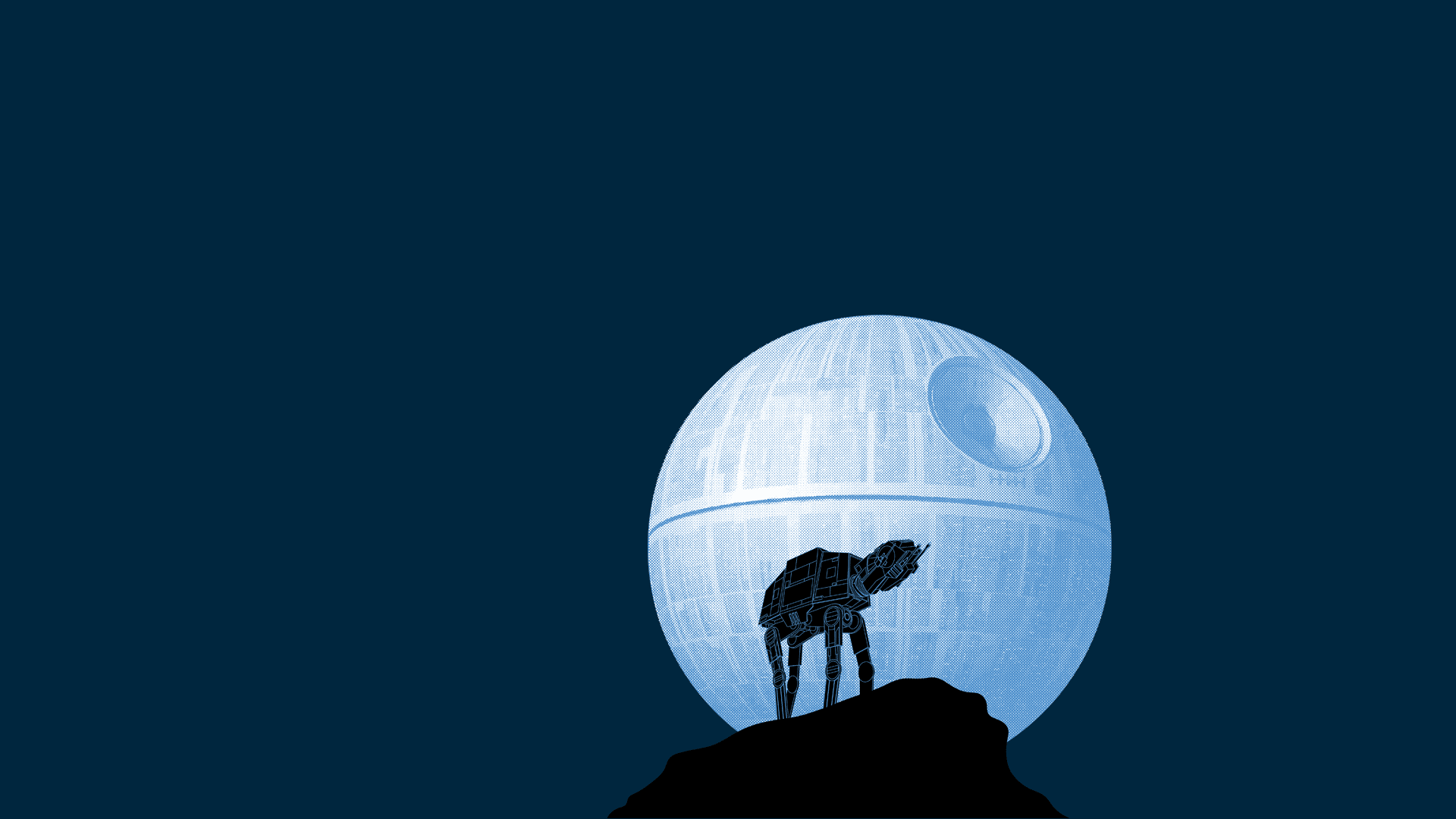 Star Wars Death Star and AT-AT Walker HD Wallpaper