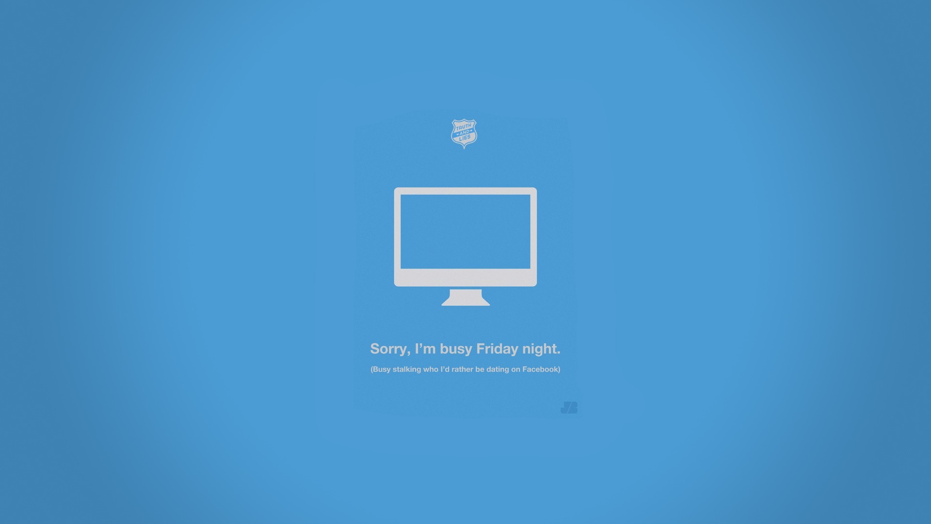 Computer screen with funny Facebook message HD Wallpaper