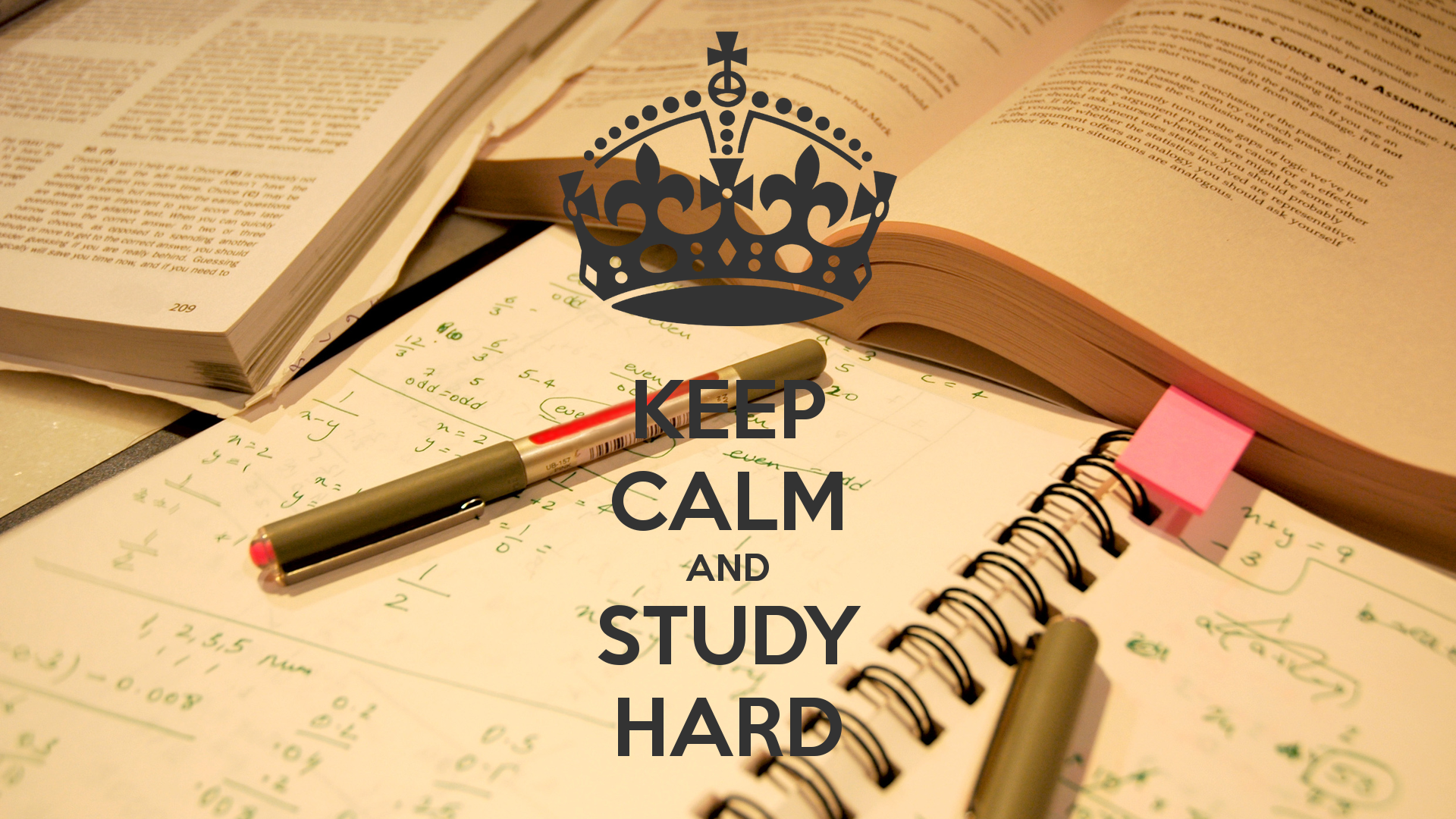 Keep Calm and Study Hard Motivational Quote HD Wallpaper