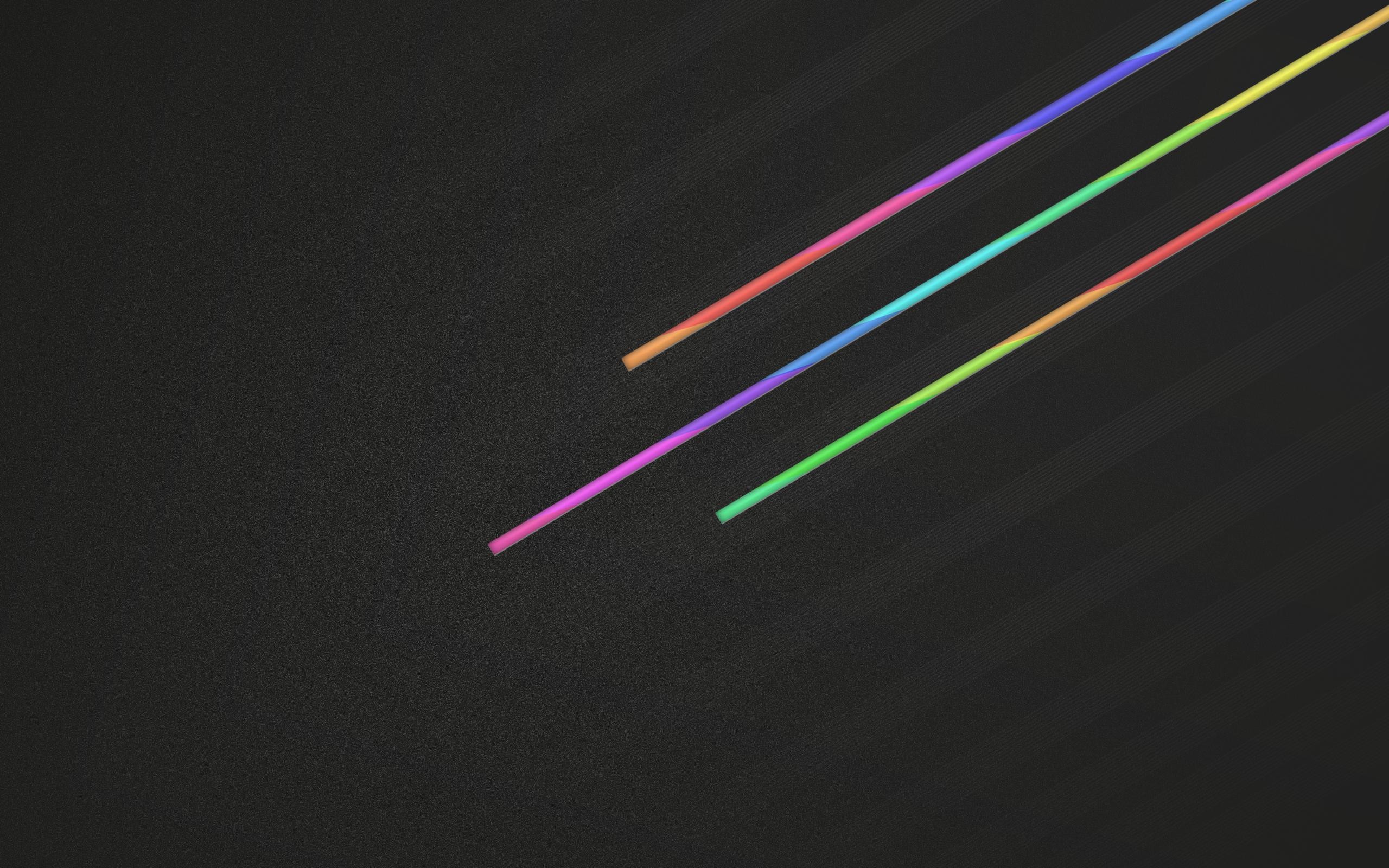 Four colorful lines on a dark background HD Wallpaper