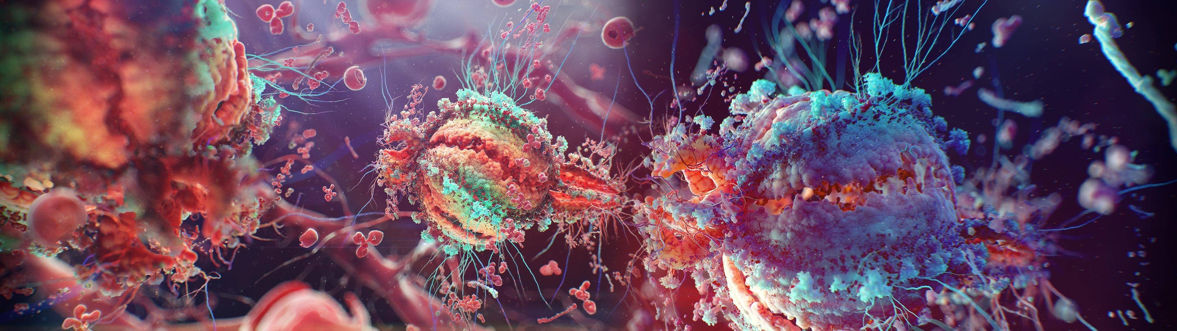 Abstract 3D biology illustration HD Wallpaper