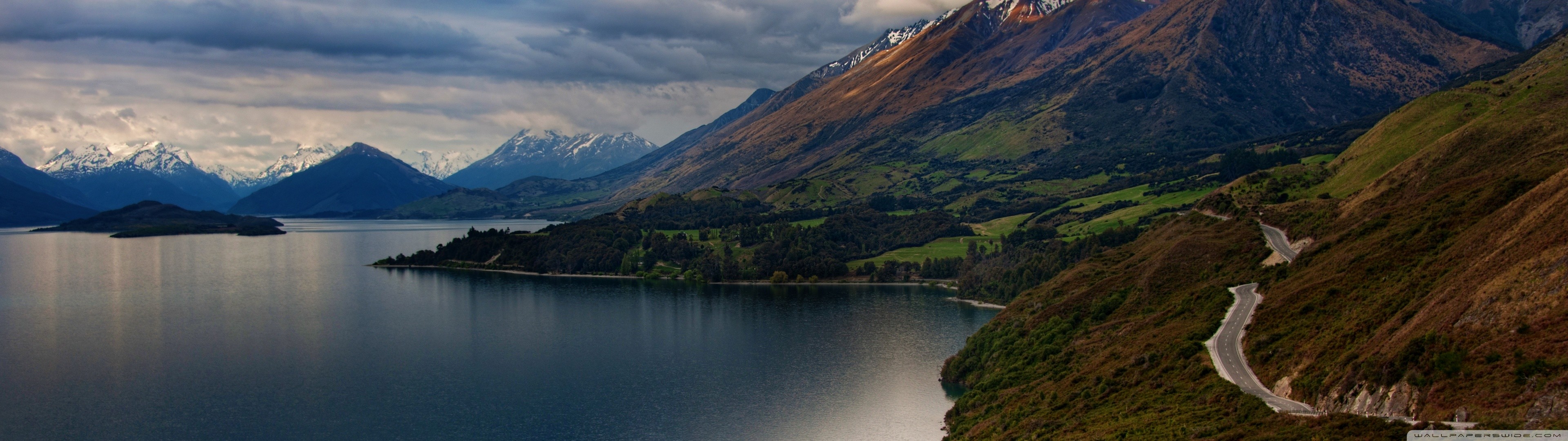 Lake Wakatipu and mountains in New Zealand HD Wallpaper