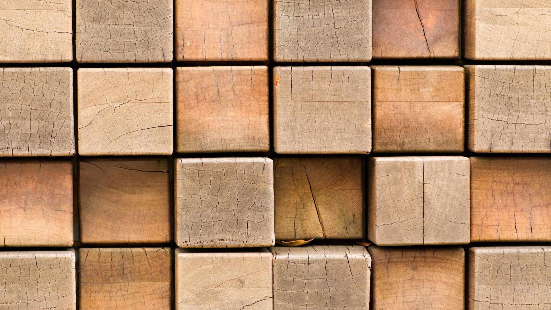 Collection of wooden cubes with cracked texture HD Wallpaper