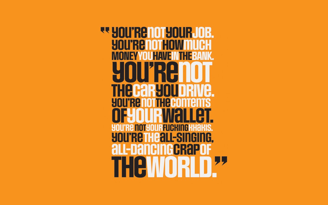 Fight Club Quote Typography HD Wallpaper