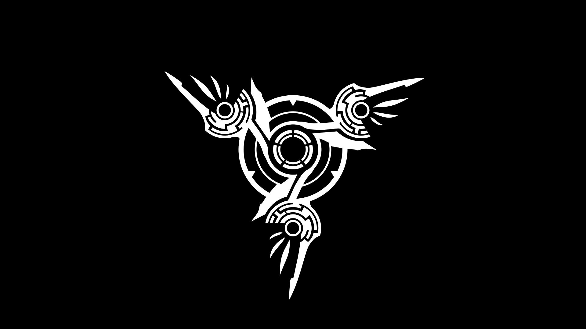 Abstract white symbol on black background HD Wallpaper