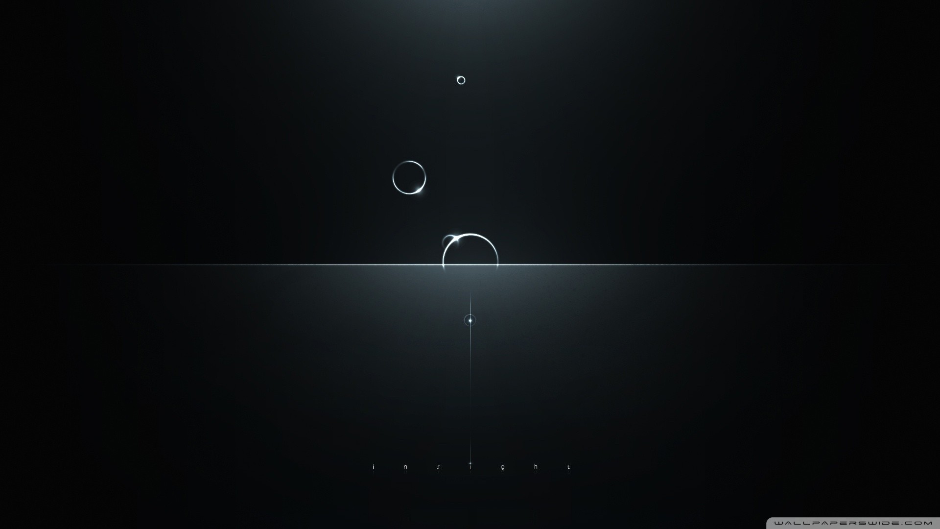 Minimalist digital art with circles and text HD Wallpaper