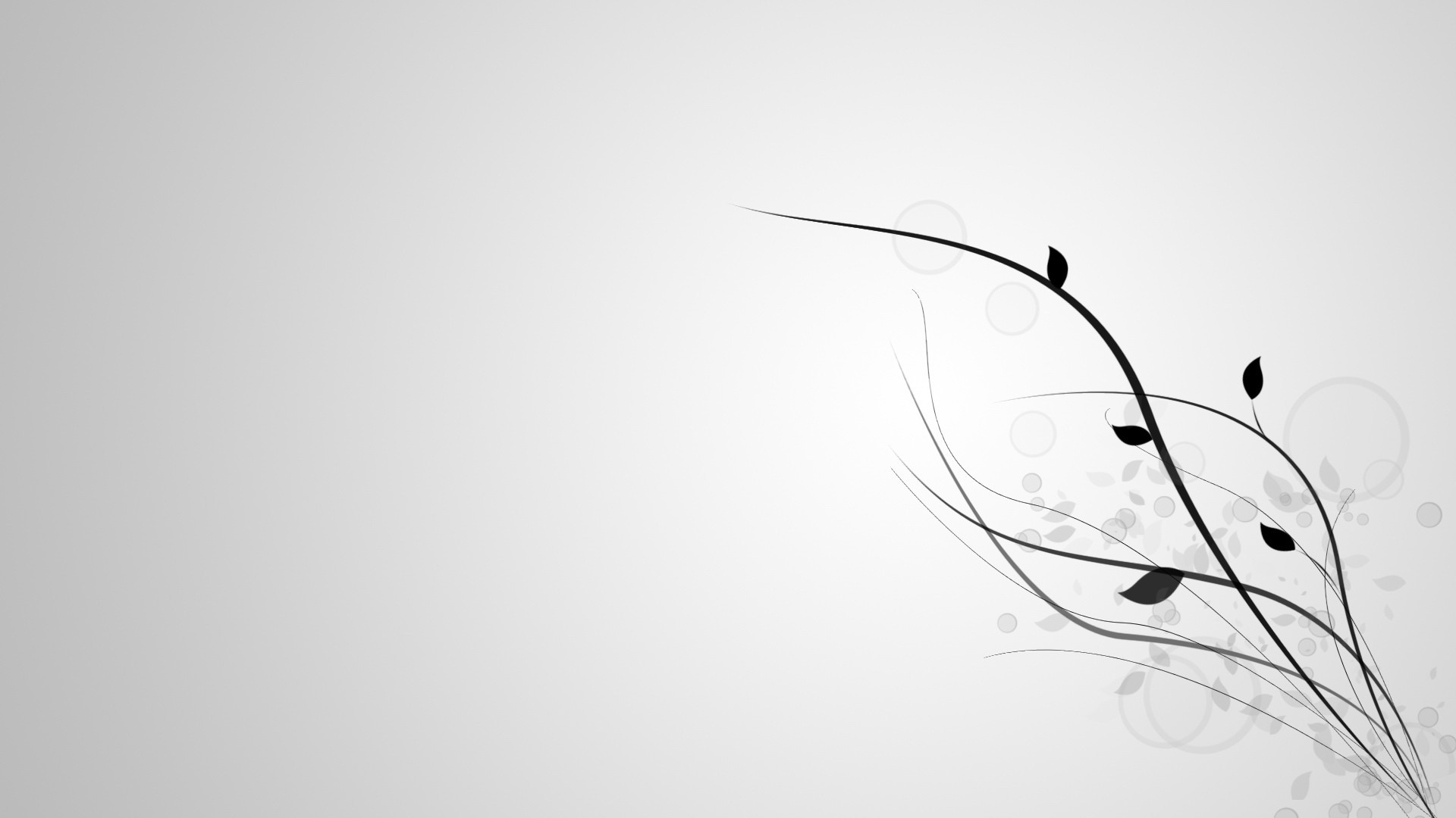 Minimalist black branches with leaves on a light background HD Wallpaper