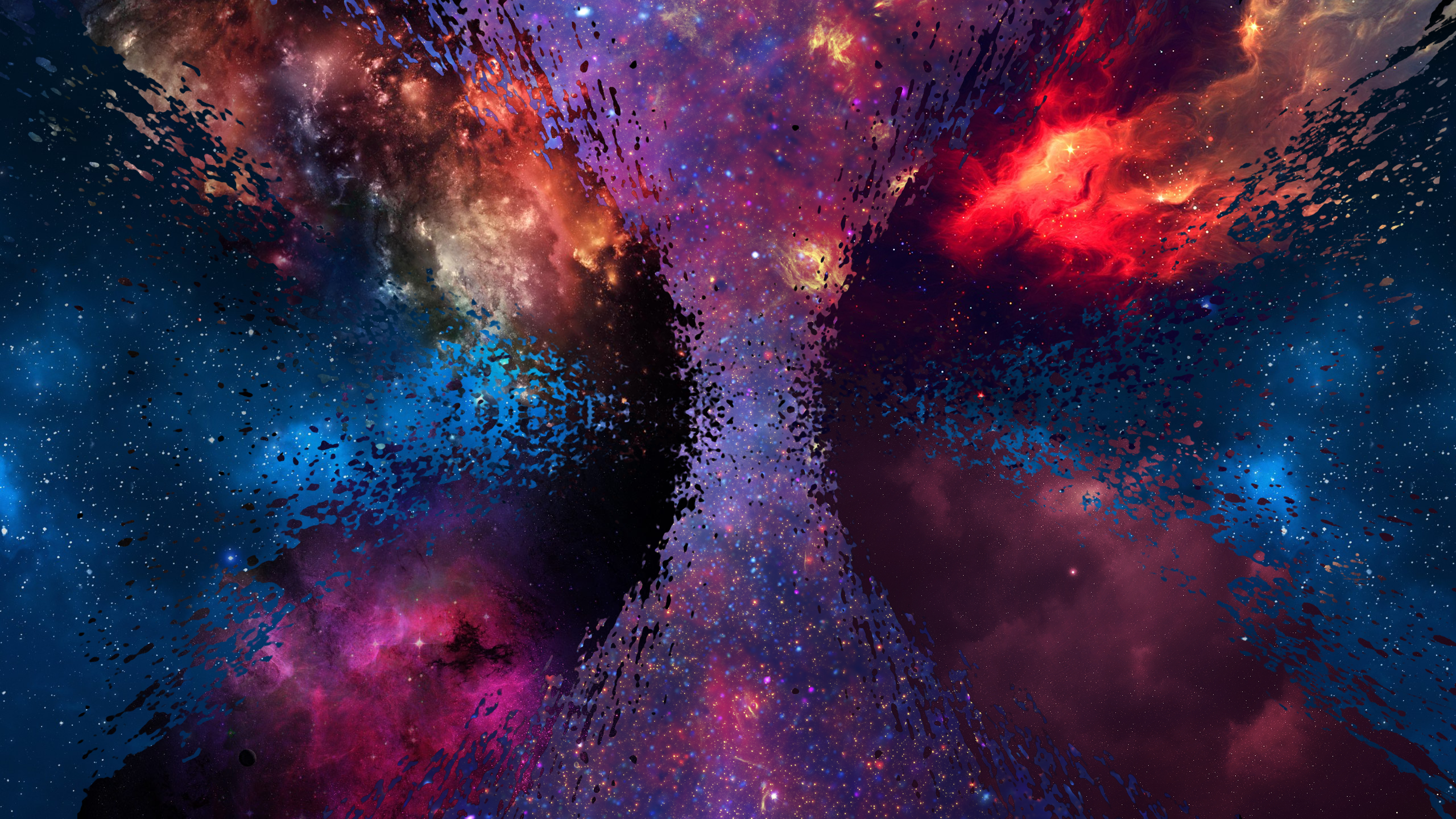 Digital art of a colorful galaxy and universe HD Wallpaper