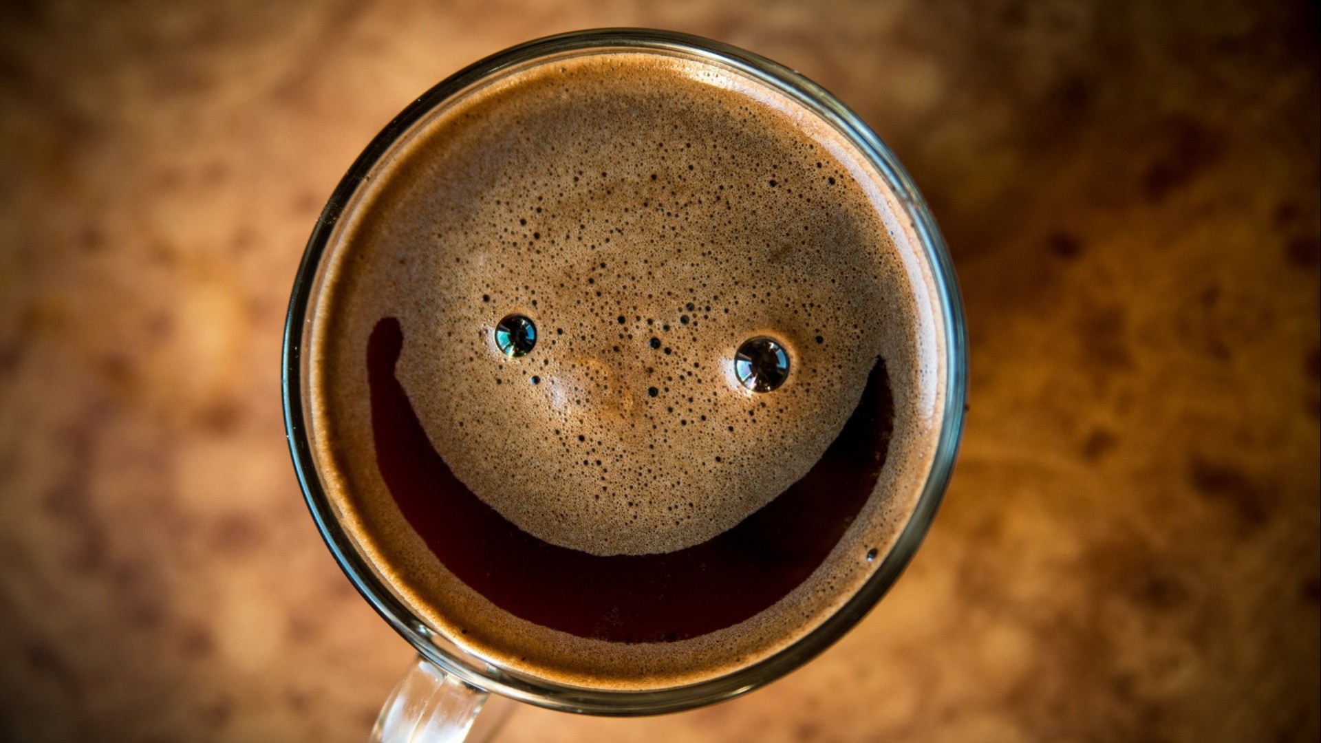 Top view of a smiling coffee cup HD Wallpaper