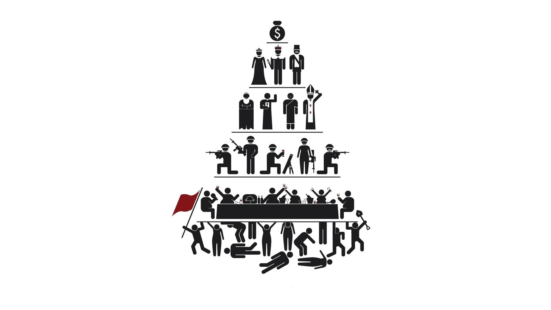 Social Hierarchy Pyramid with Money at the Top HD Wallpaper