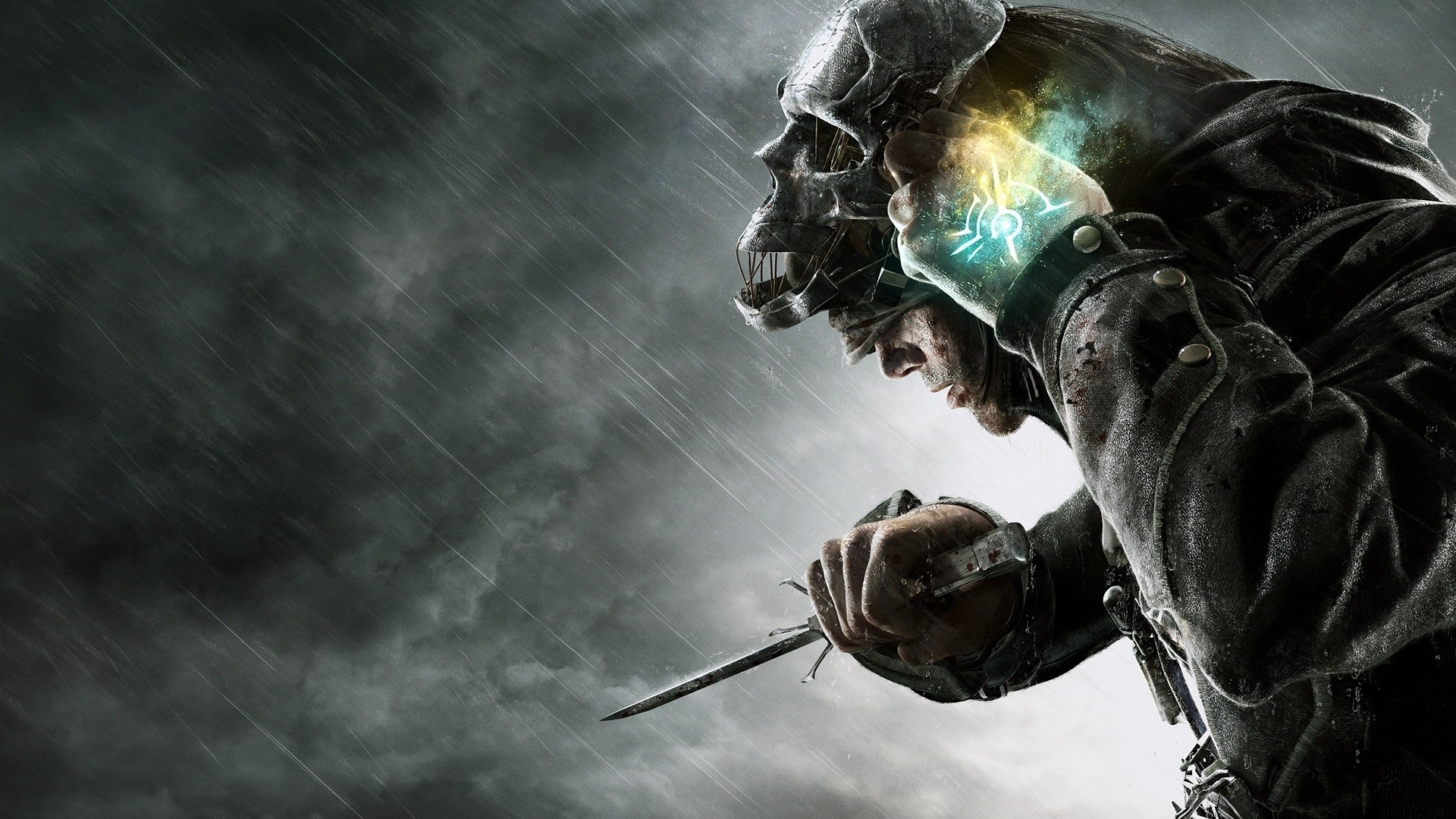 Corvo Attano from Dishonored holding a knife HD Wallpaper
