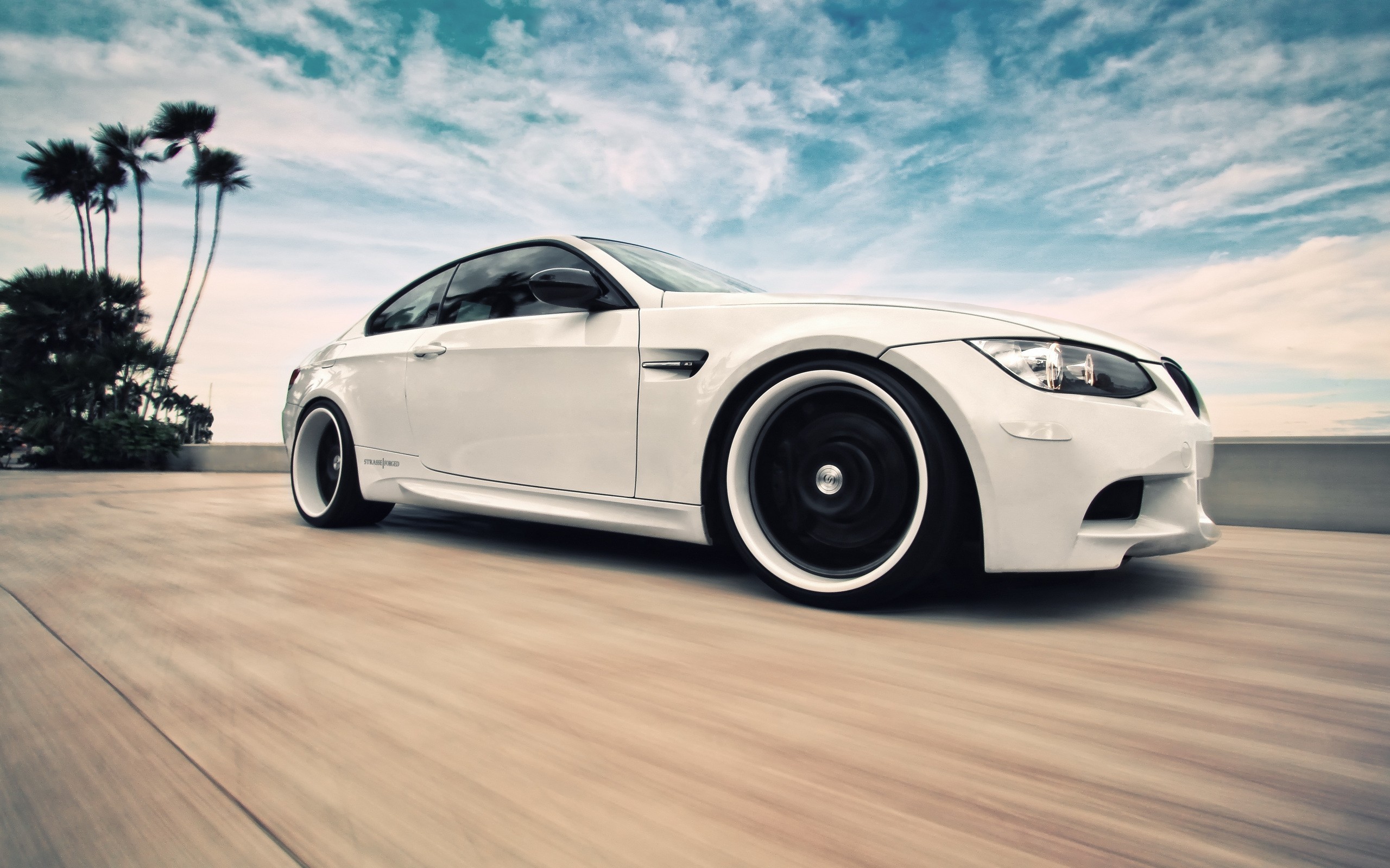 White BMW E92 M3 Coupe on a Road HD Wallpaper