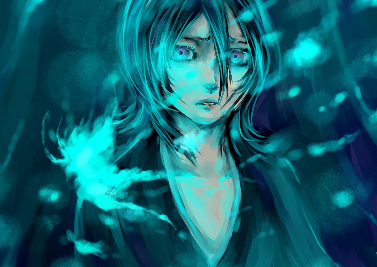 Kuchiki Rukia from Bleach with glowing eyes HD Wallpaper
