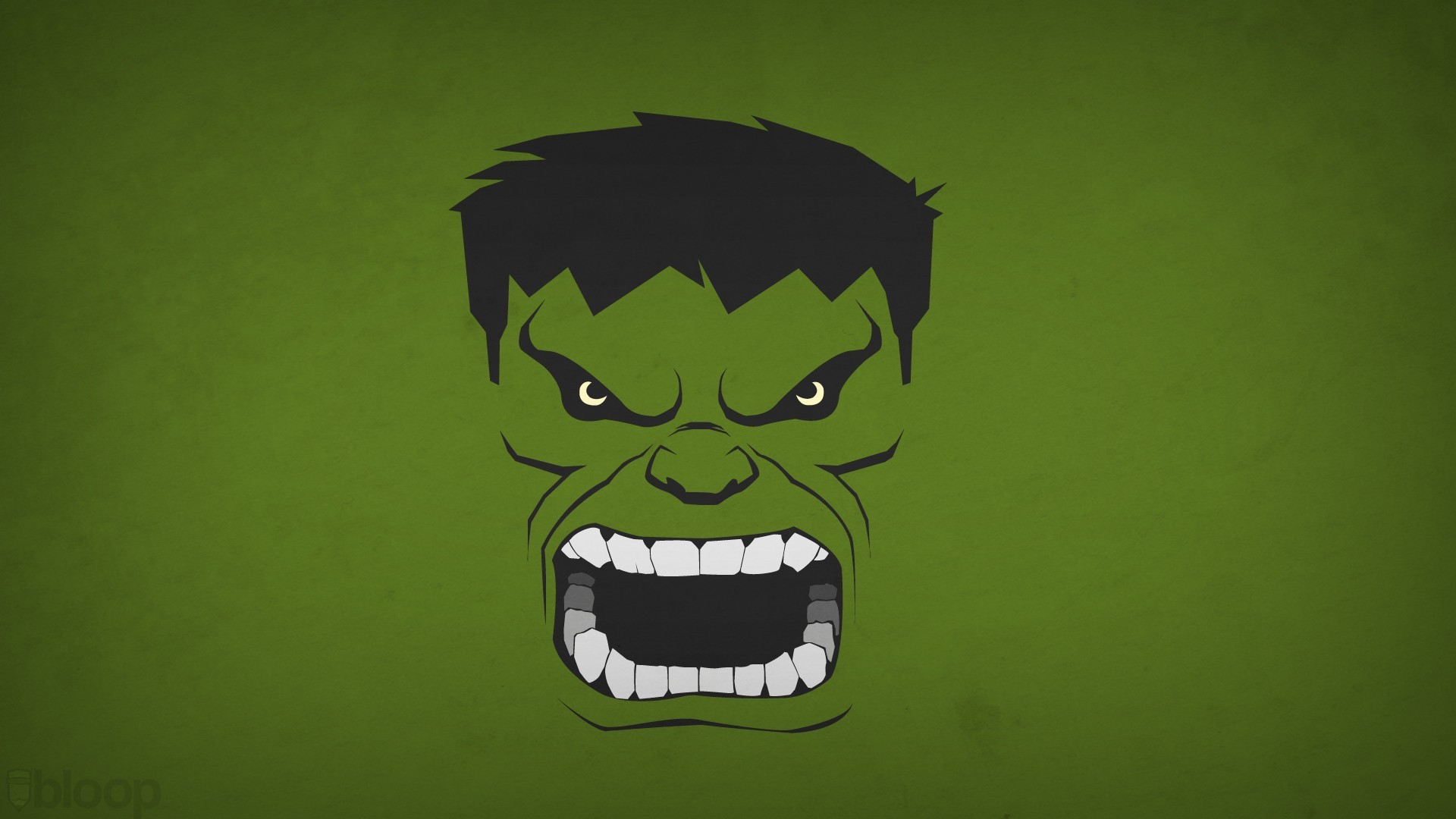 The Hulk's Angry Face on a Green Background HD Wallpaper