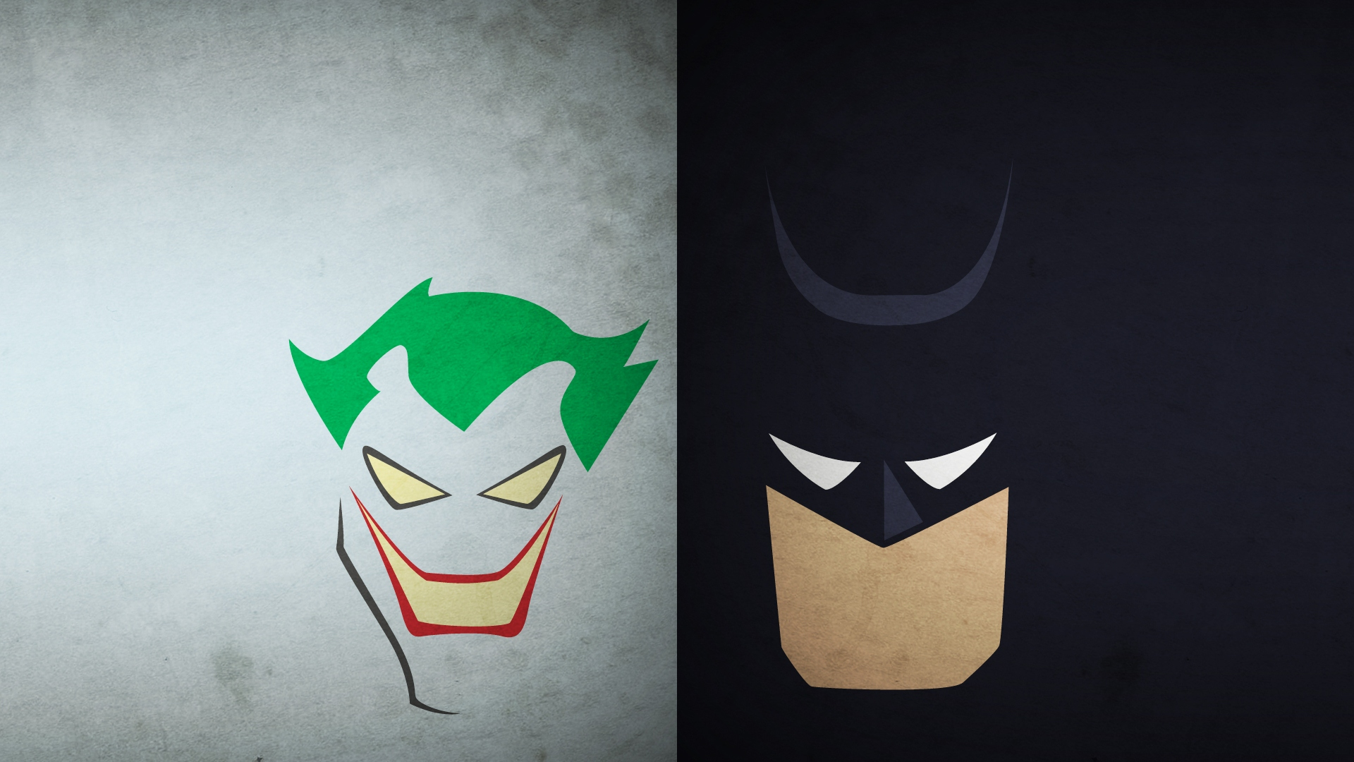 Joker and Batman split image HD Wallpaper