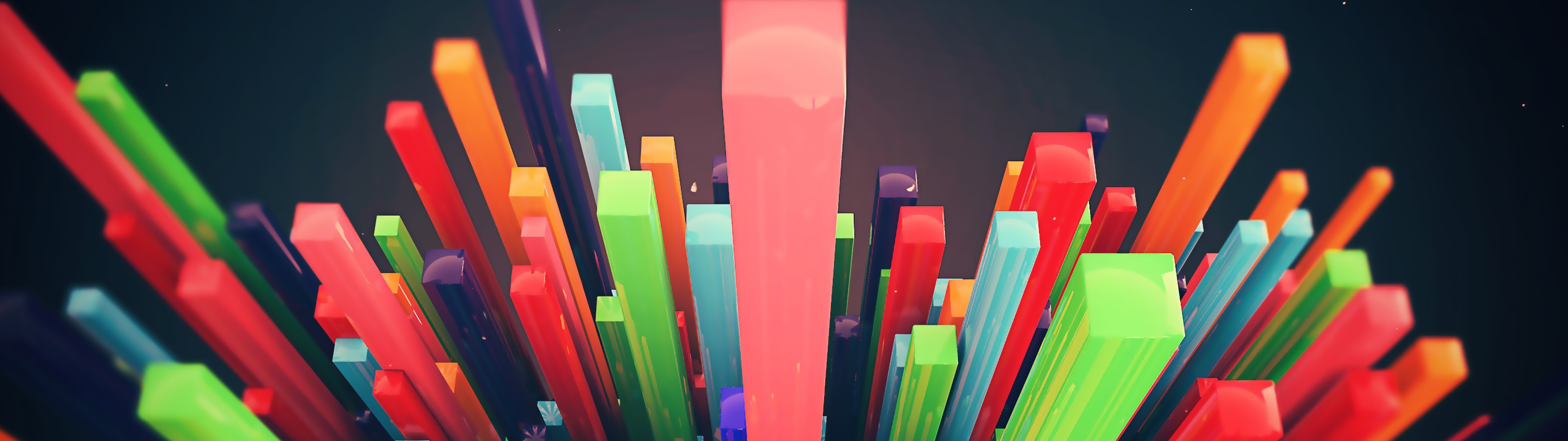 Colorful abstract bars in digital art HD Wallpaper