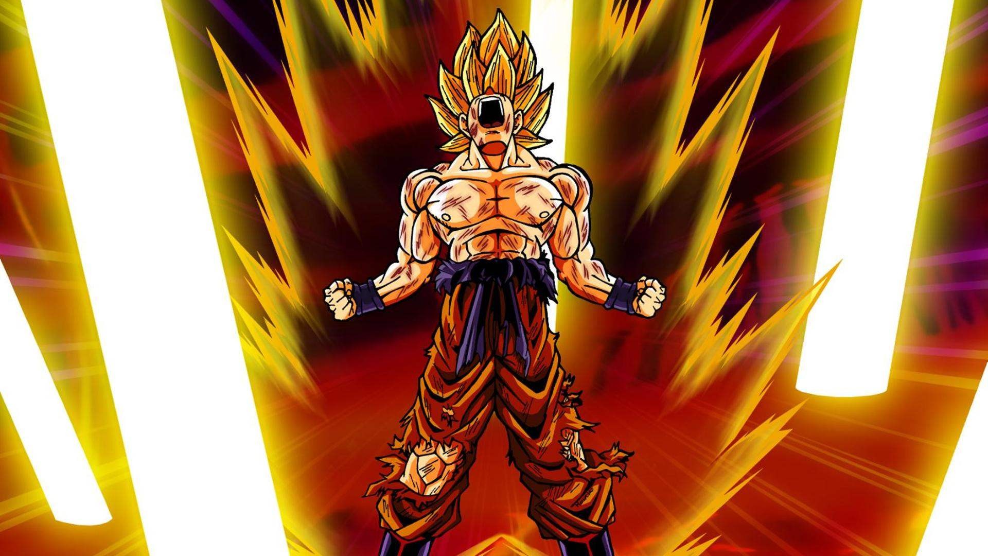 Son Goku in Super Saiyan form HD Wallpaper