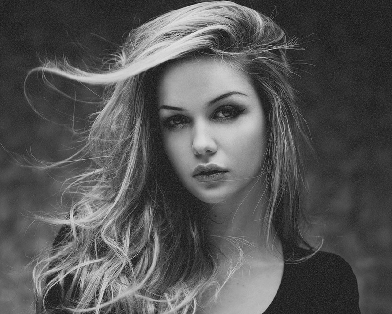 Woman with blonde hair blowing in the wind HD Wallpaper