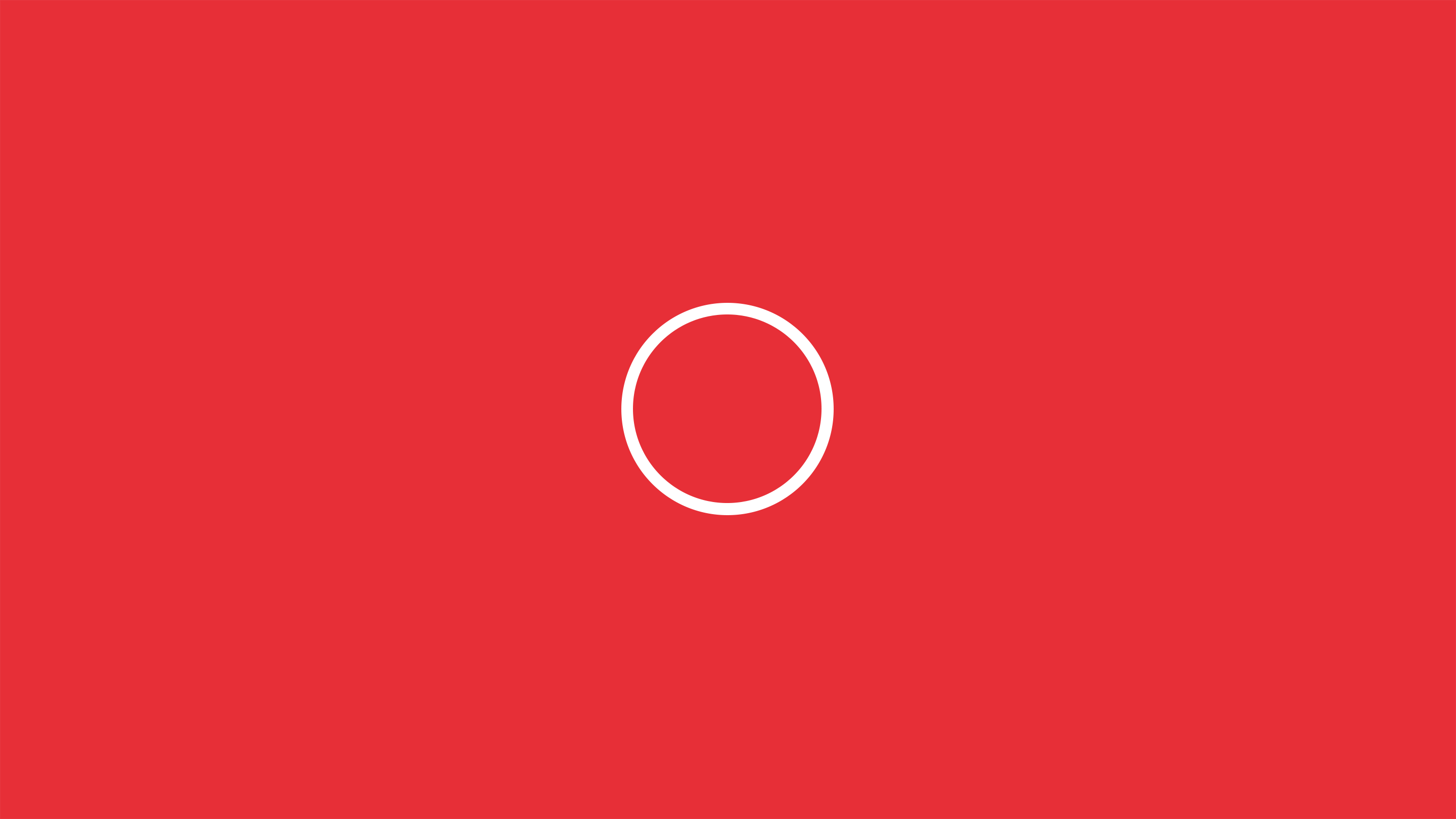 Minimalist red background with a white circle HD Wallpaper