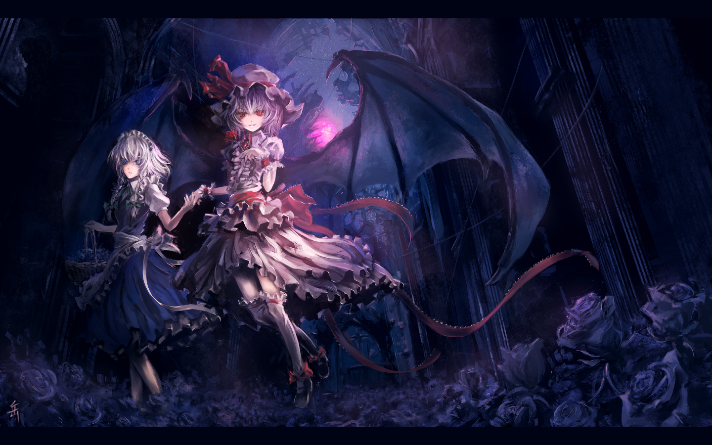 Remilia Scarlet and Izayoi Sakuya from Touhou HD Wallpaper