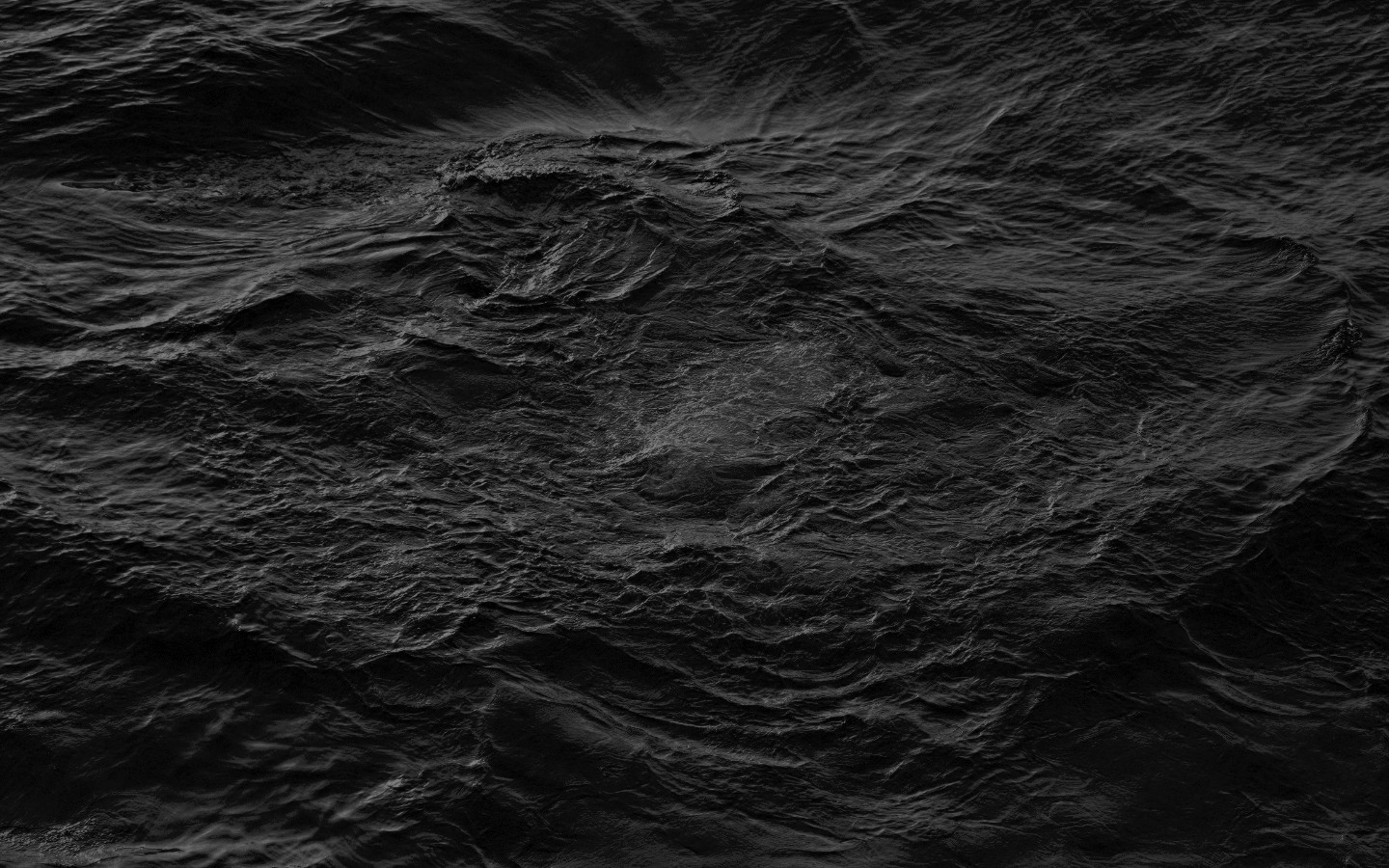 Monochrome image of dark, choppy water HD Wallpaper
