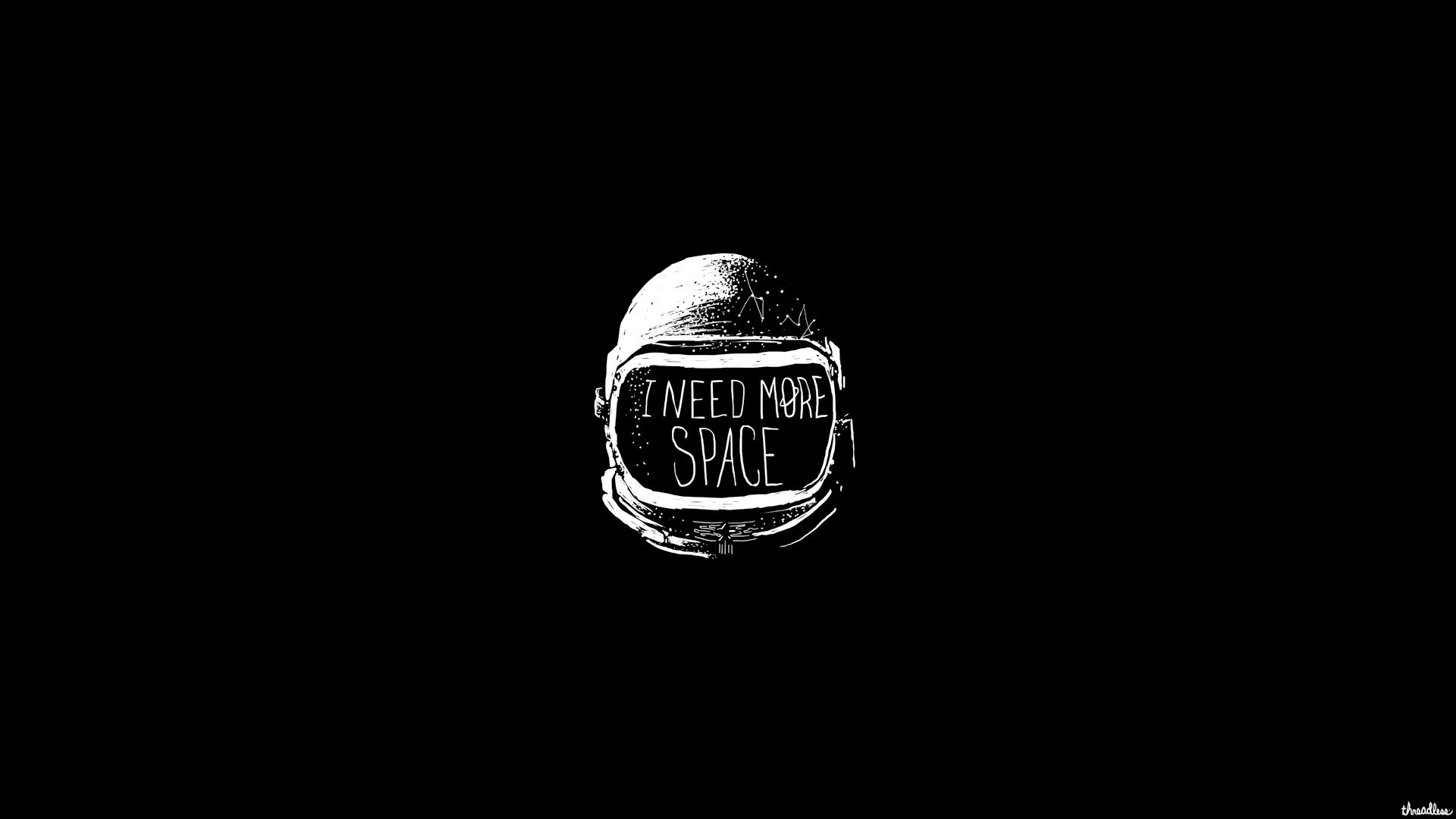 Astronaut helmet with text "I NEED MORE SPACE" HD Wallpaper
