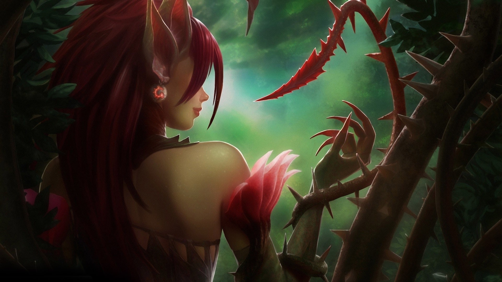 Zyra from League of Legends in a forest HD Wallpaper
