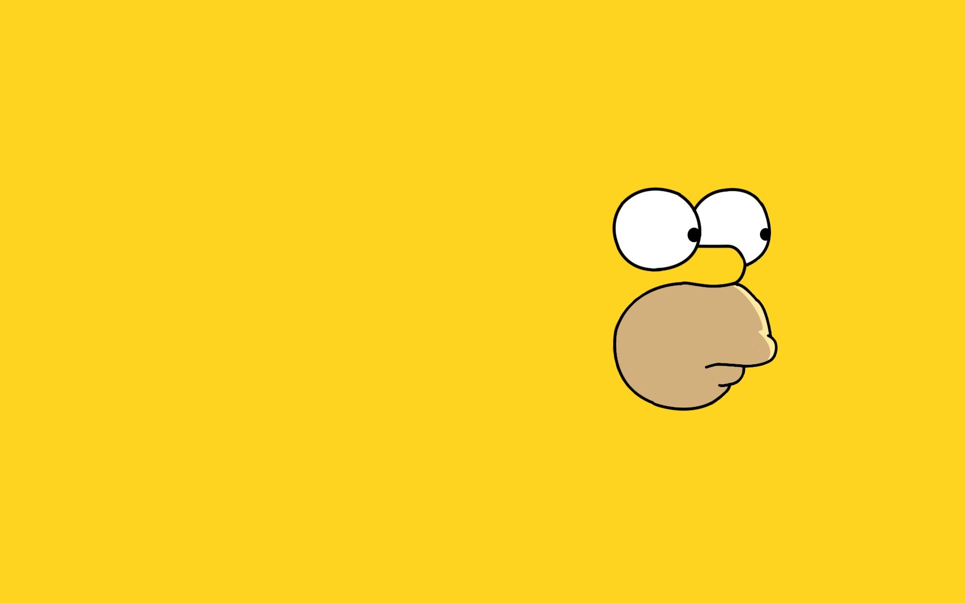 Homer Simpson's face on a yellow background HD Wallpaper