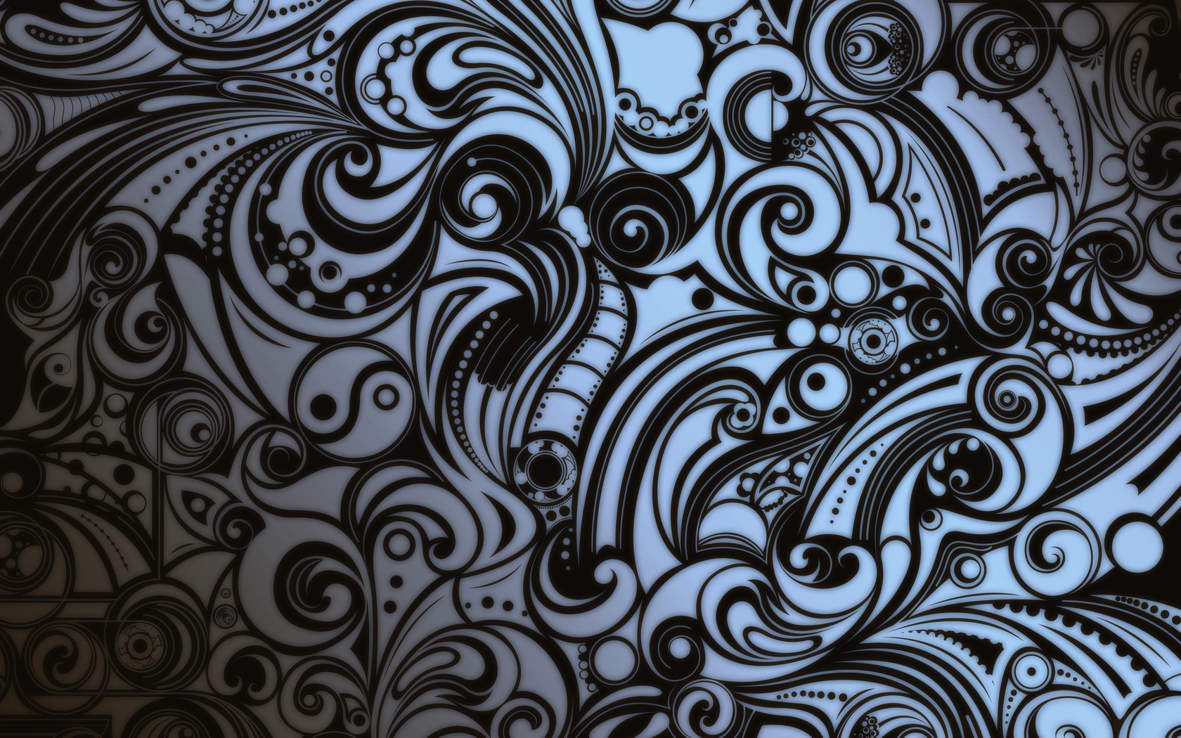 Abstract black and white swirling pattern HD Wallpaper