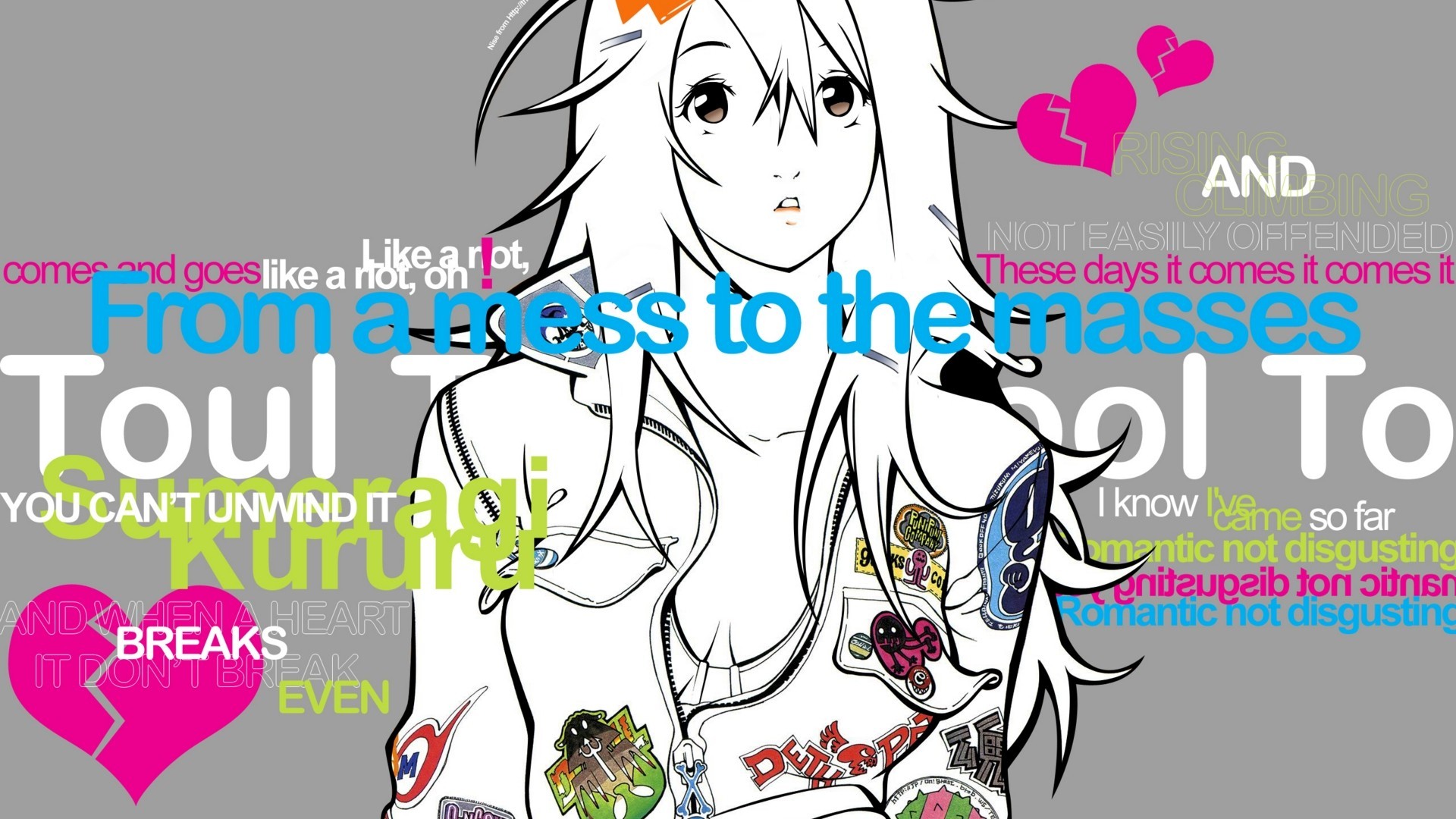 Air Gear Anime Girl Typography HD Wallpaper